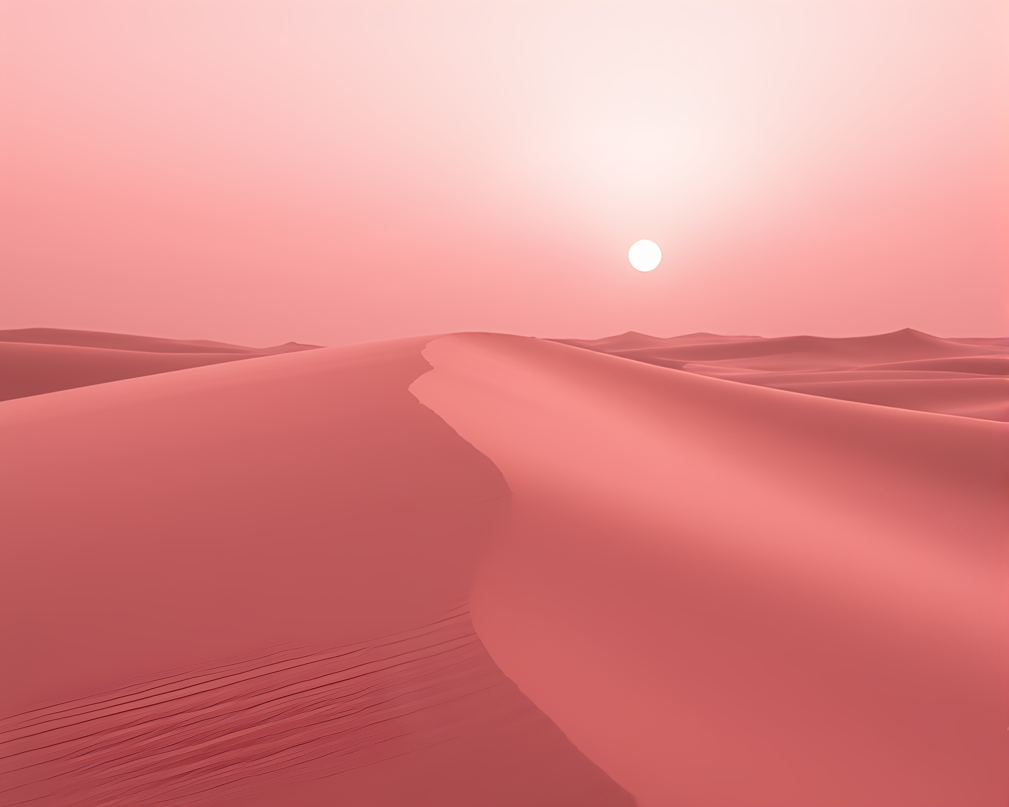 Blushing Sunset: Monochrome Sand Dune Silhouette Reflection – free AI stock image