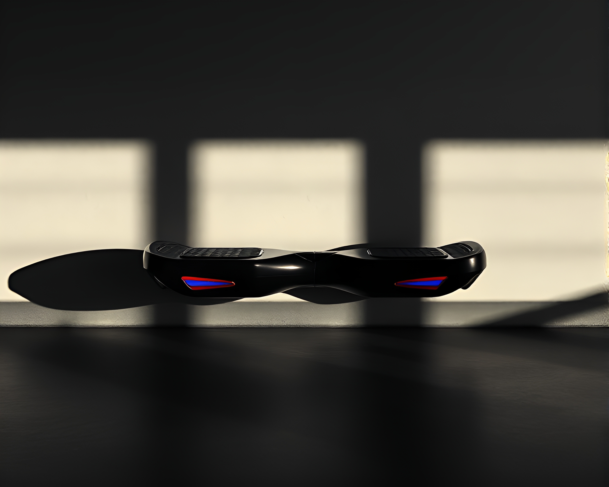 Futuristic Hoverboard Stencil Shadows Concept Art – free AI stock image