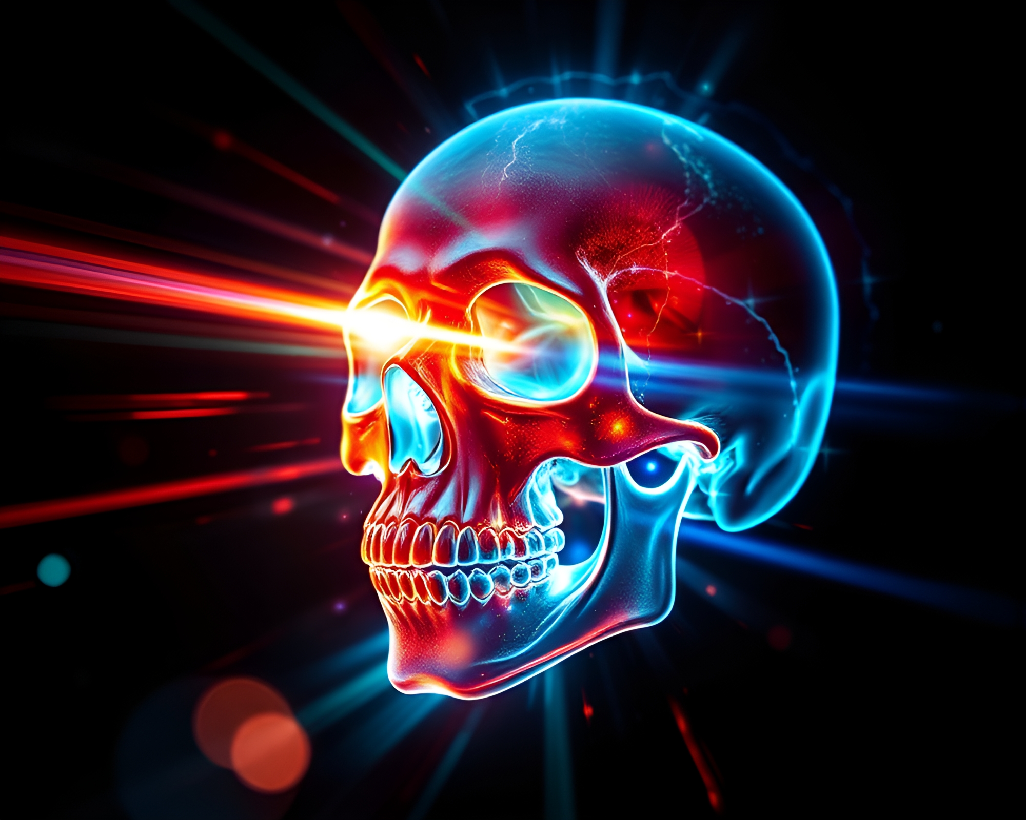 Vibrant Pop Art Crystal Skull with Digital Noise – free AI stock image