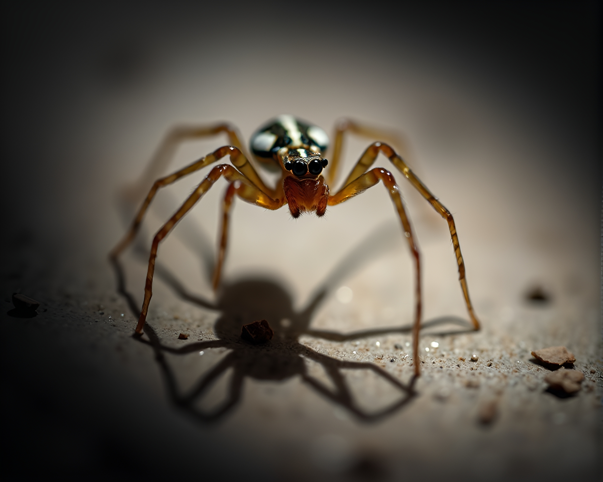 Mechanical Spider In Muted Shadows: Portrait In Macro – free AI stock image
