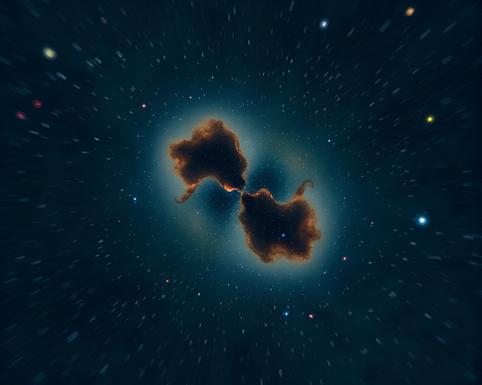 Celestial Nebula Symmetry: Ethereal HDR Bokeh Collide – free AI stock image
