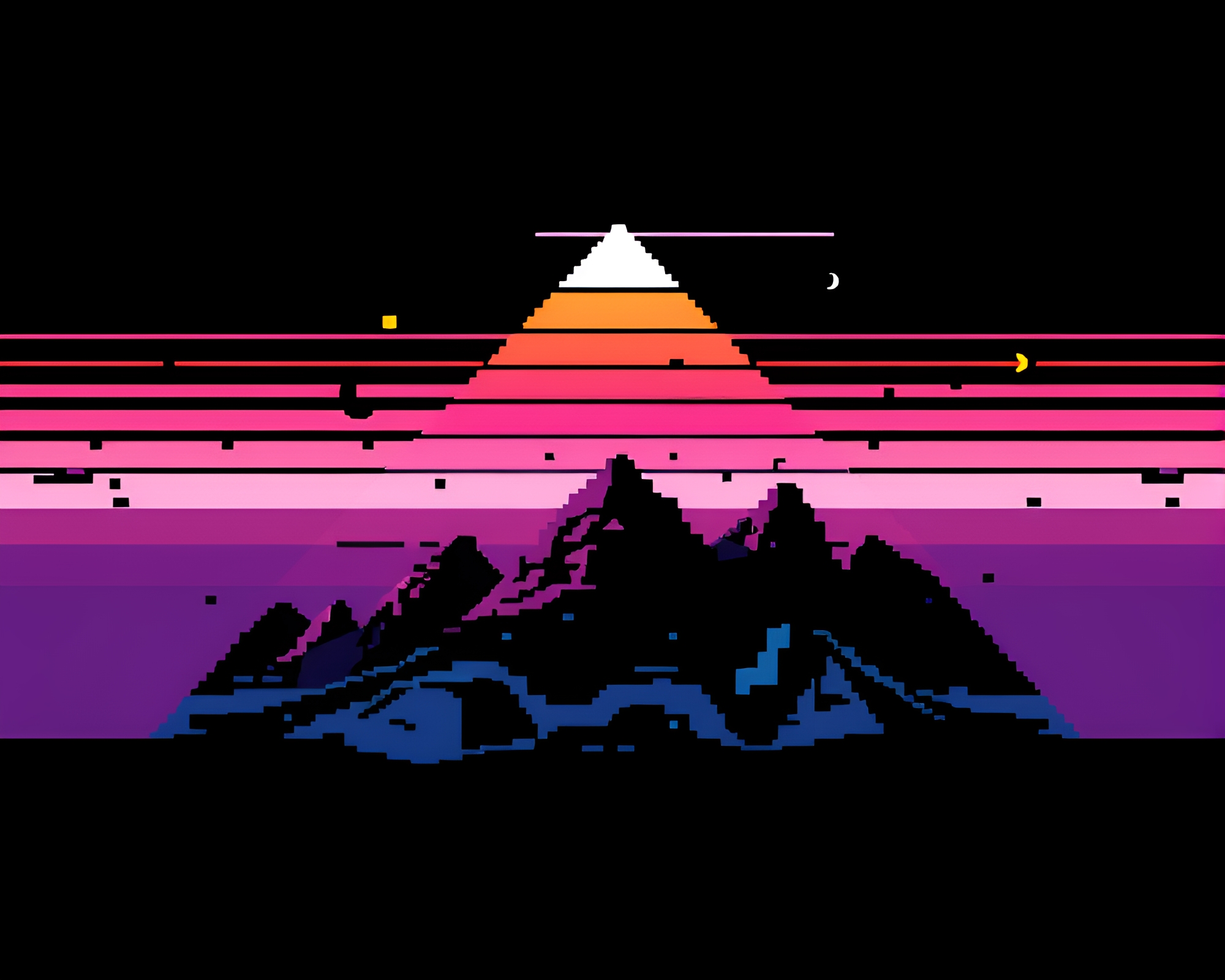 Graffiti Pyramid in Pixel Art Negative Space – free AI stock image