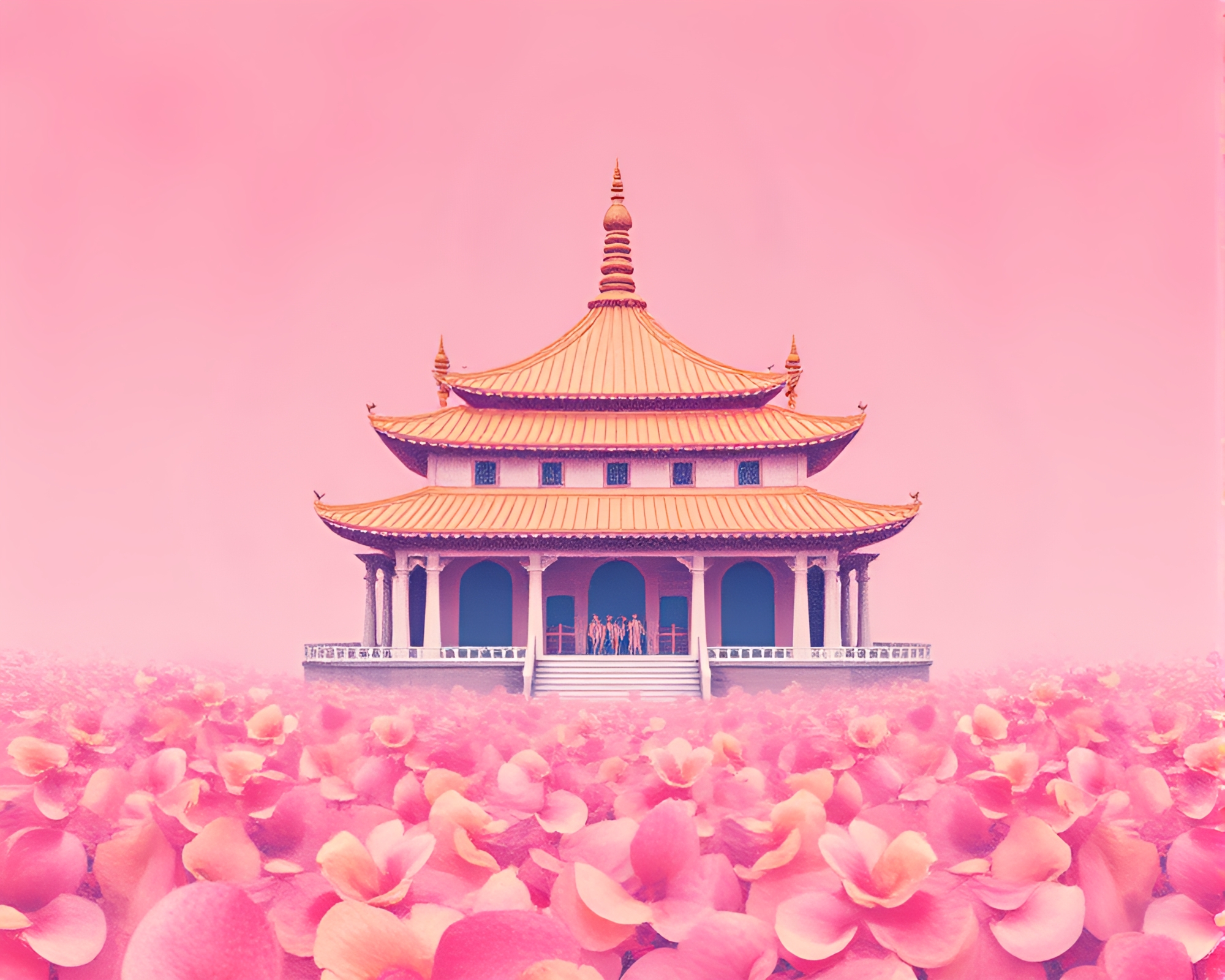 Ethereal Floral Mind Palace Serenity Scene – free AI stock image