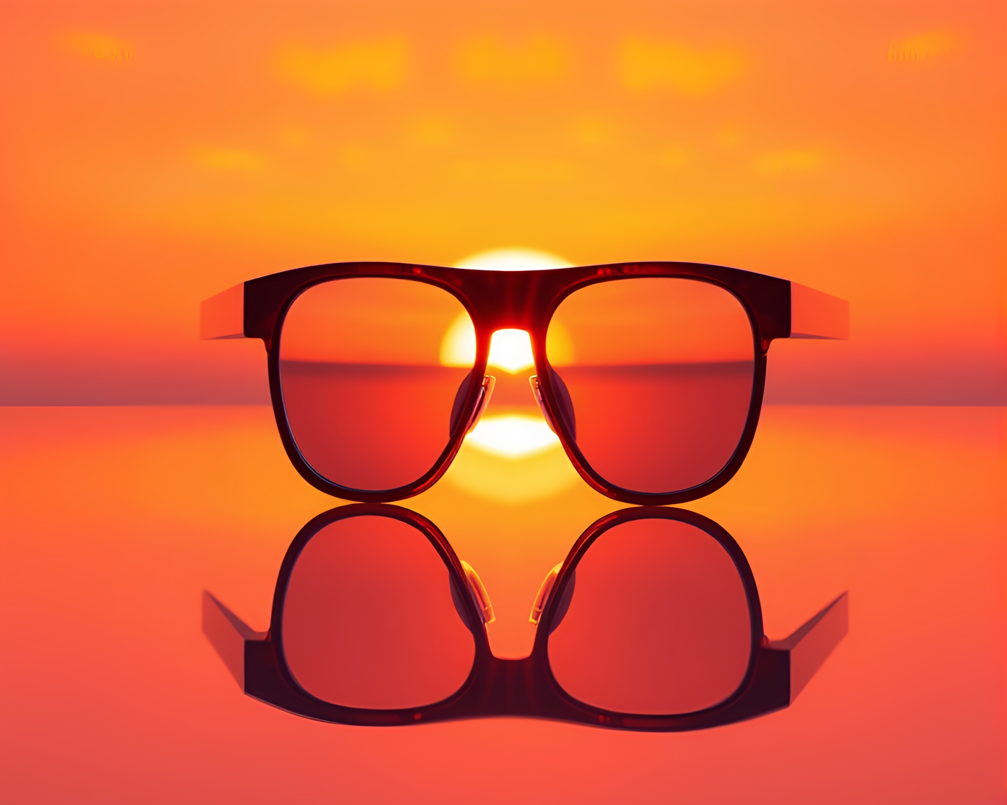 Symmetrical Augmented Reality Sunset – free AI stock image