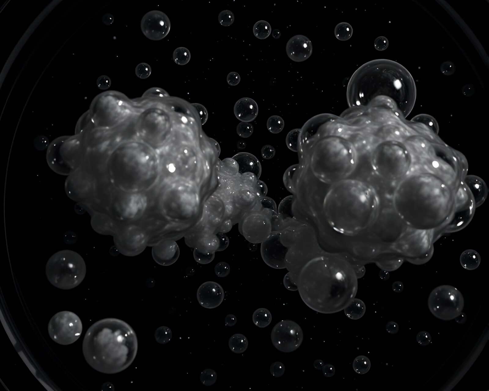Eerie 3D scan of pocket sundial encased in glowing bubble clusters