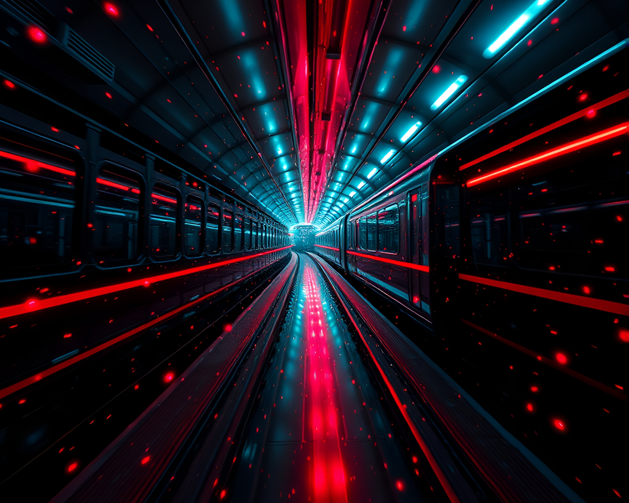 Retro Futurism Train Travel Noir Scene – free AI stock image
