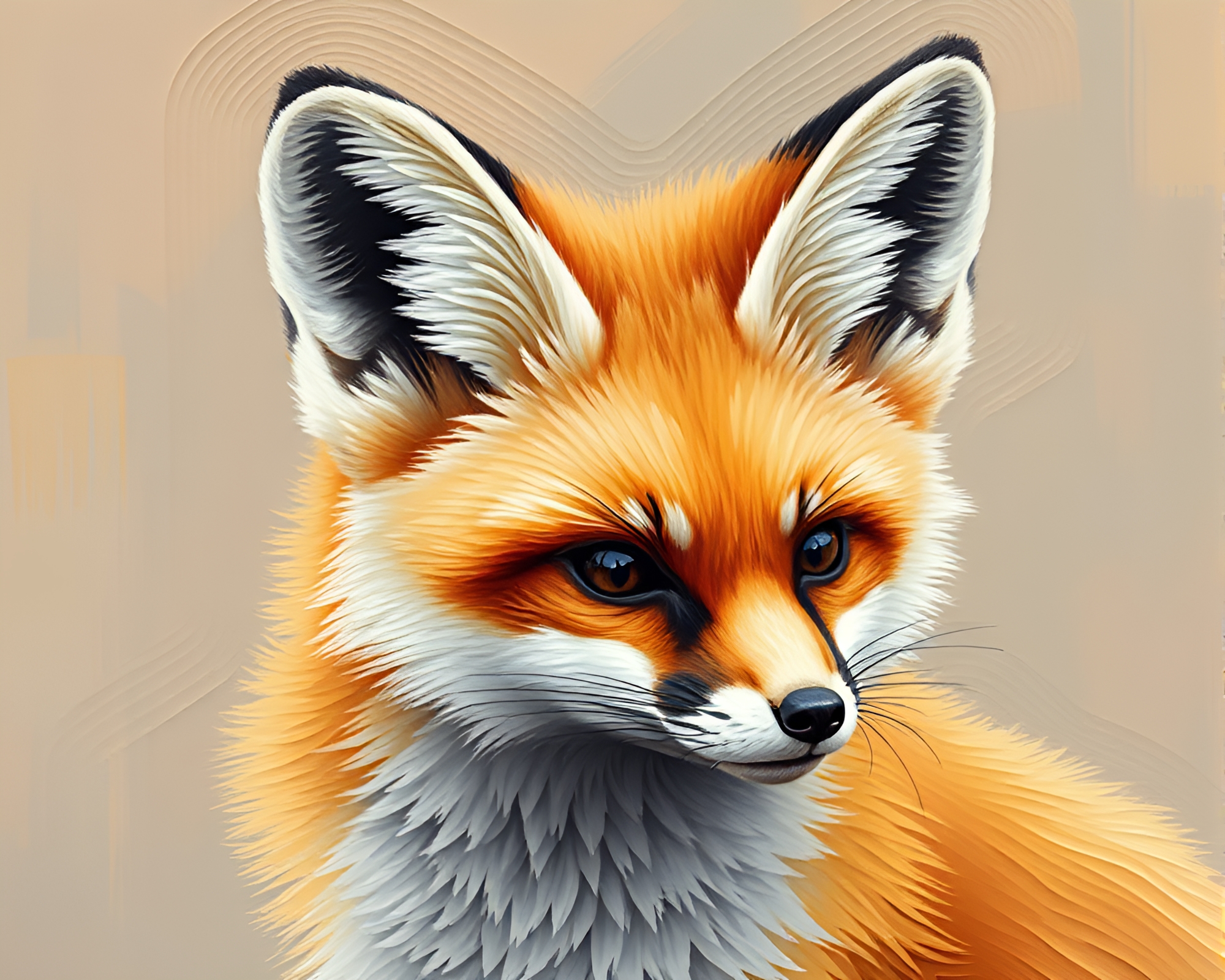 8-bit Fennec Fox surrounded by impasto ridges – free AI stock image
