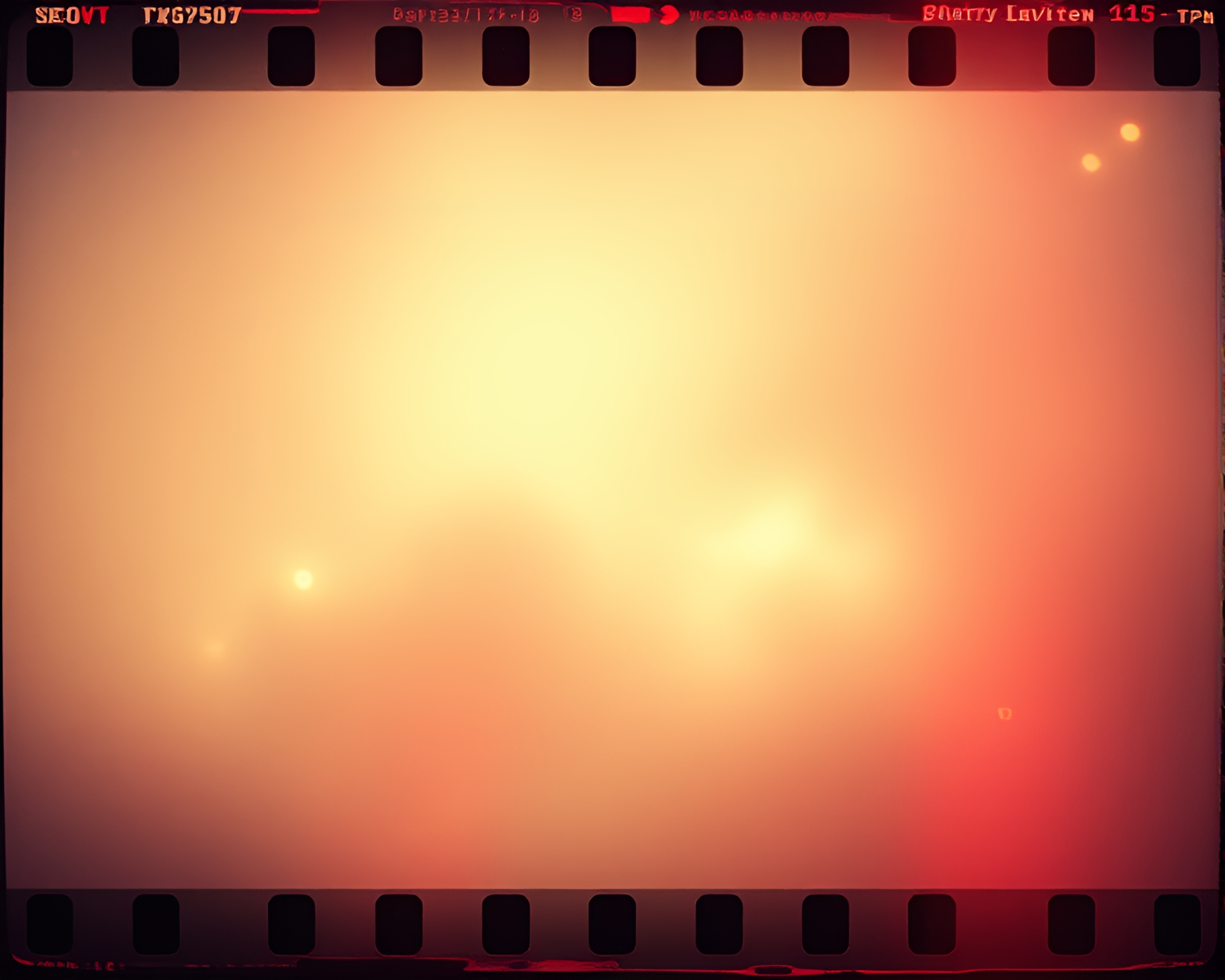Film sprocket holes leading to dreamy parallel universe – free AI stock image