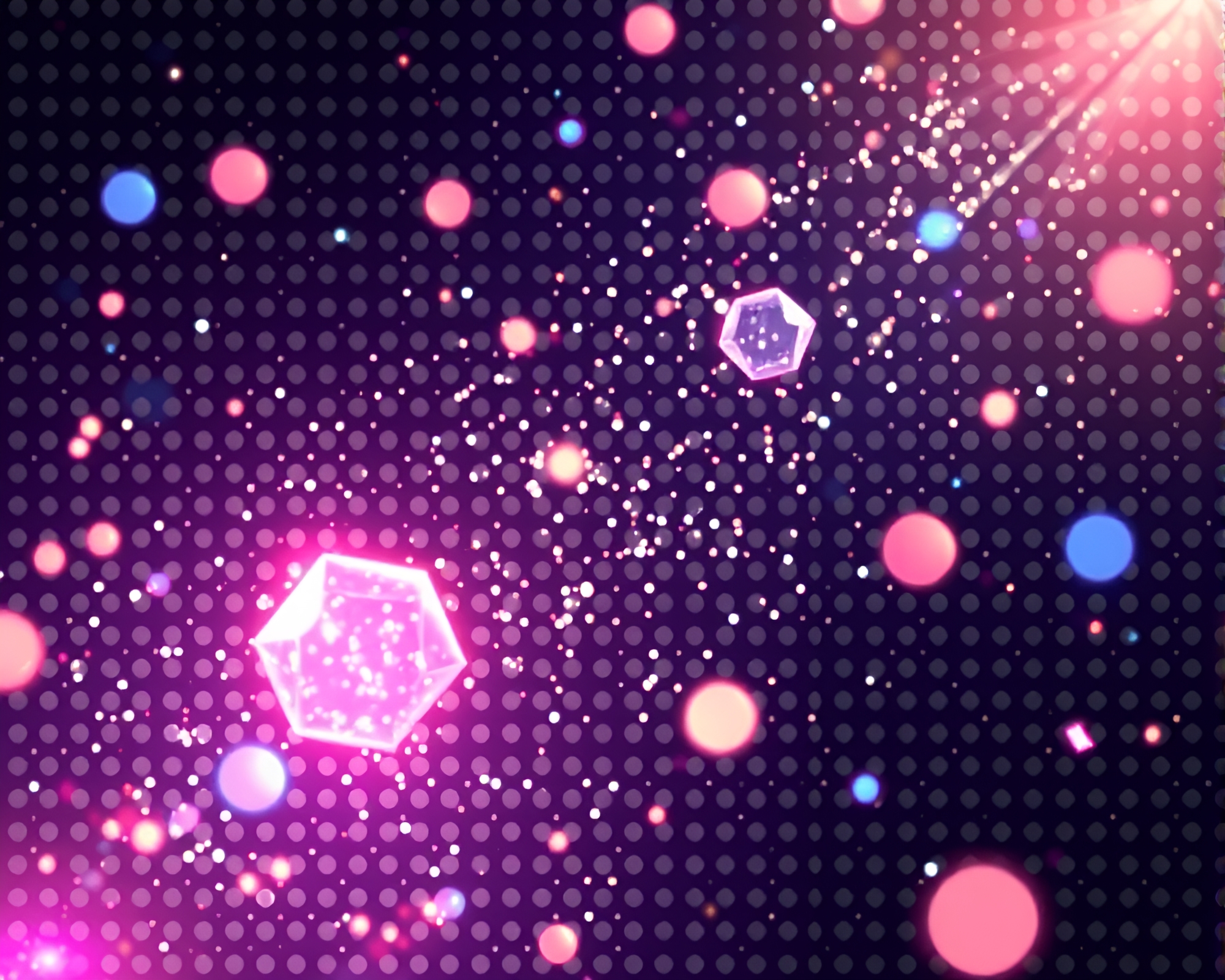 Retro Crystal Matrix Glows in Pixel Art – free AI stock image