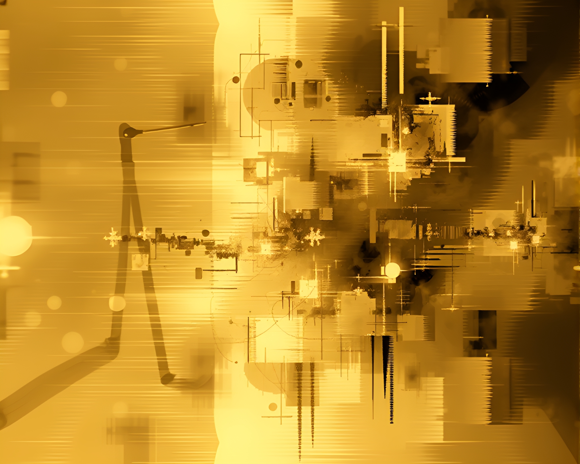 Fractal Abstraction in Sepia Glitch – free AI stock image