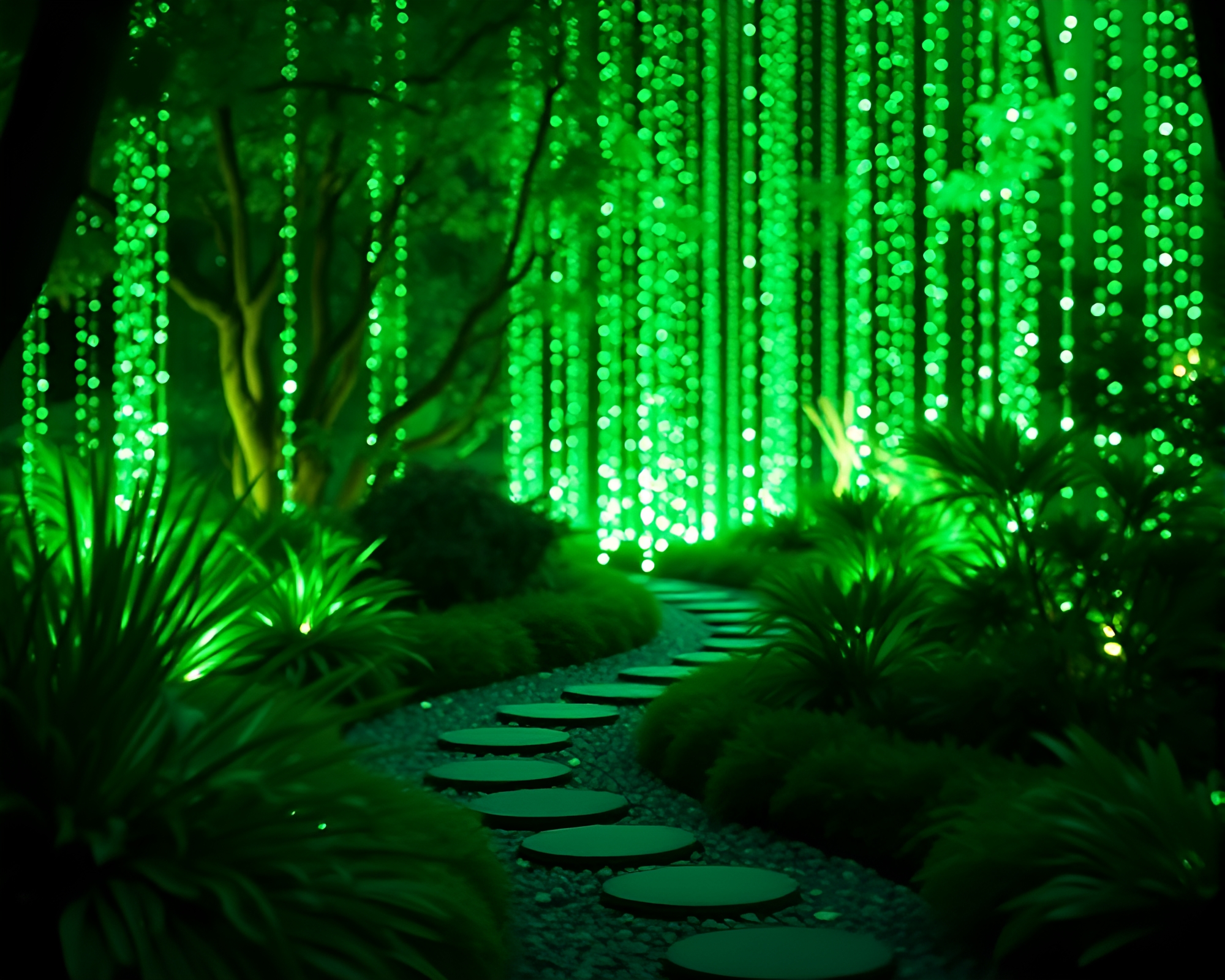 Tranquil Zen Garden Cinemagraph with Emerald Highlights – free AI stock image