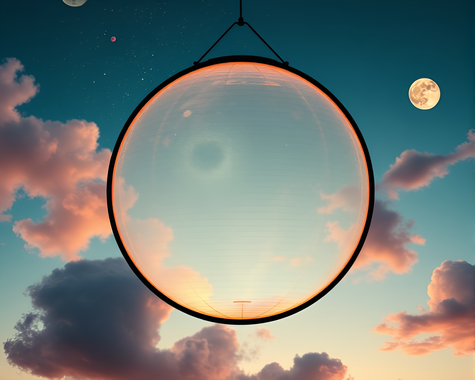 Surreal Paper Lantern Planetarium – free AI stock image