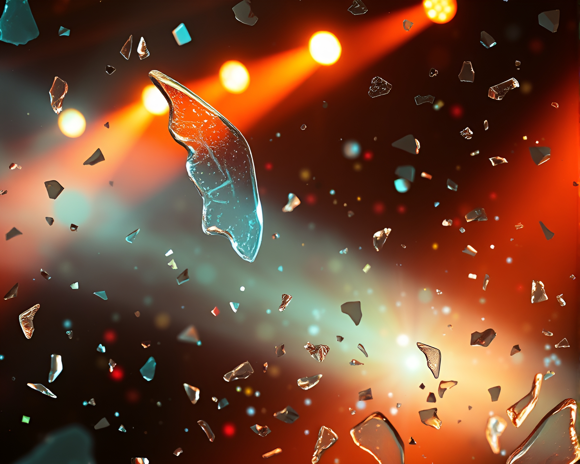 Enchanted Nymph on Glass Shard Concert Stage – free AI stock image