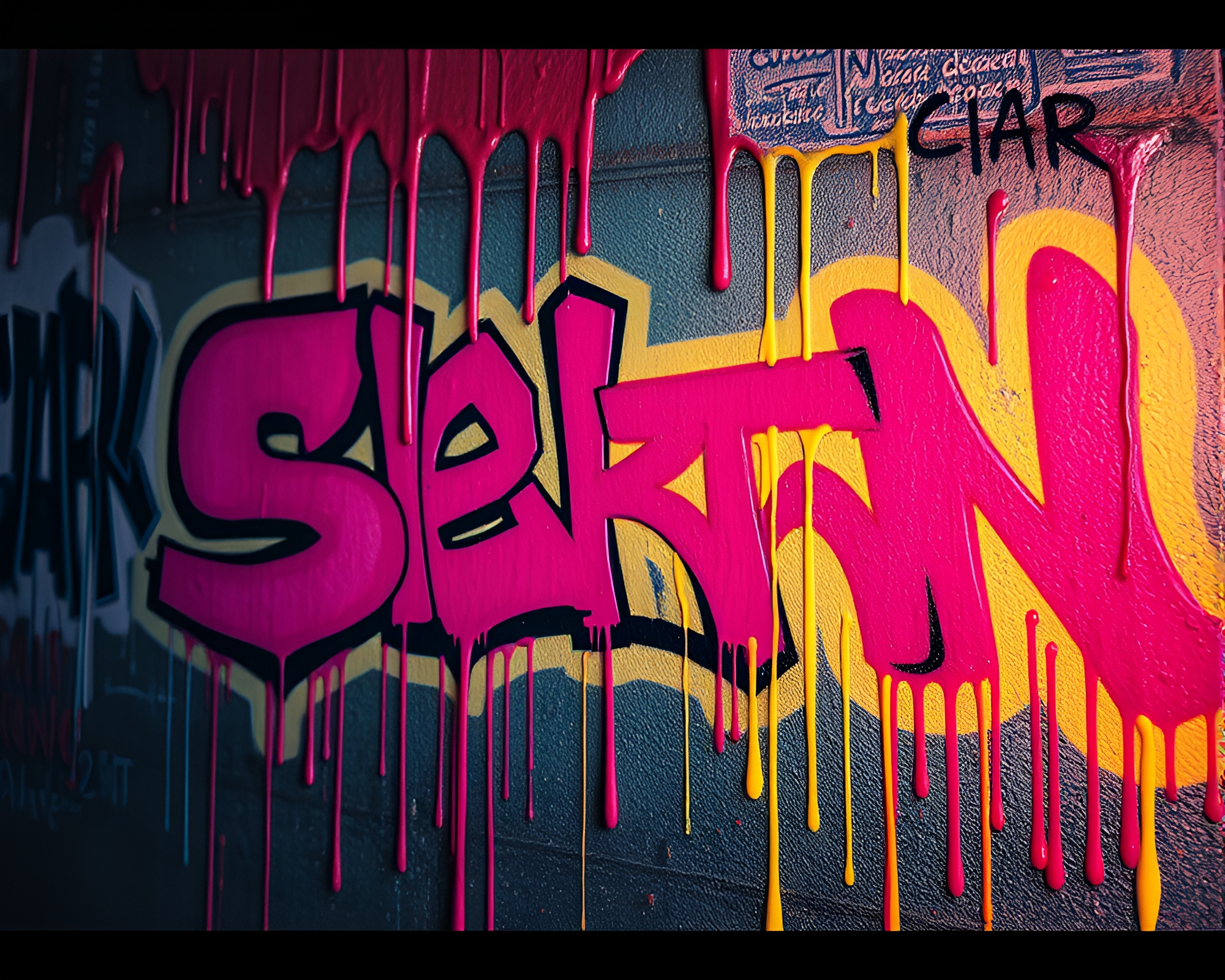 Infrared Drone Captures Graffiti Drips in Jewel Tones – free AI stock image