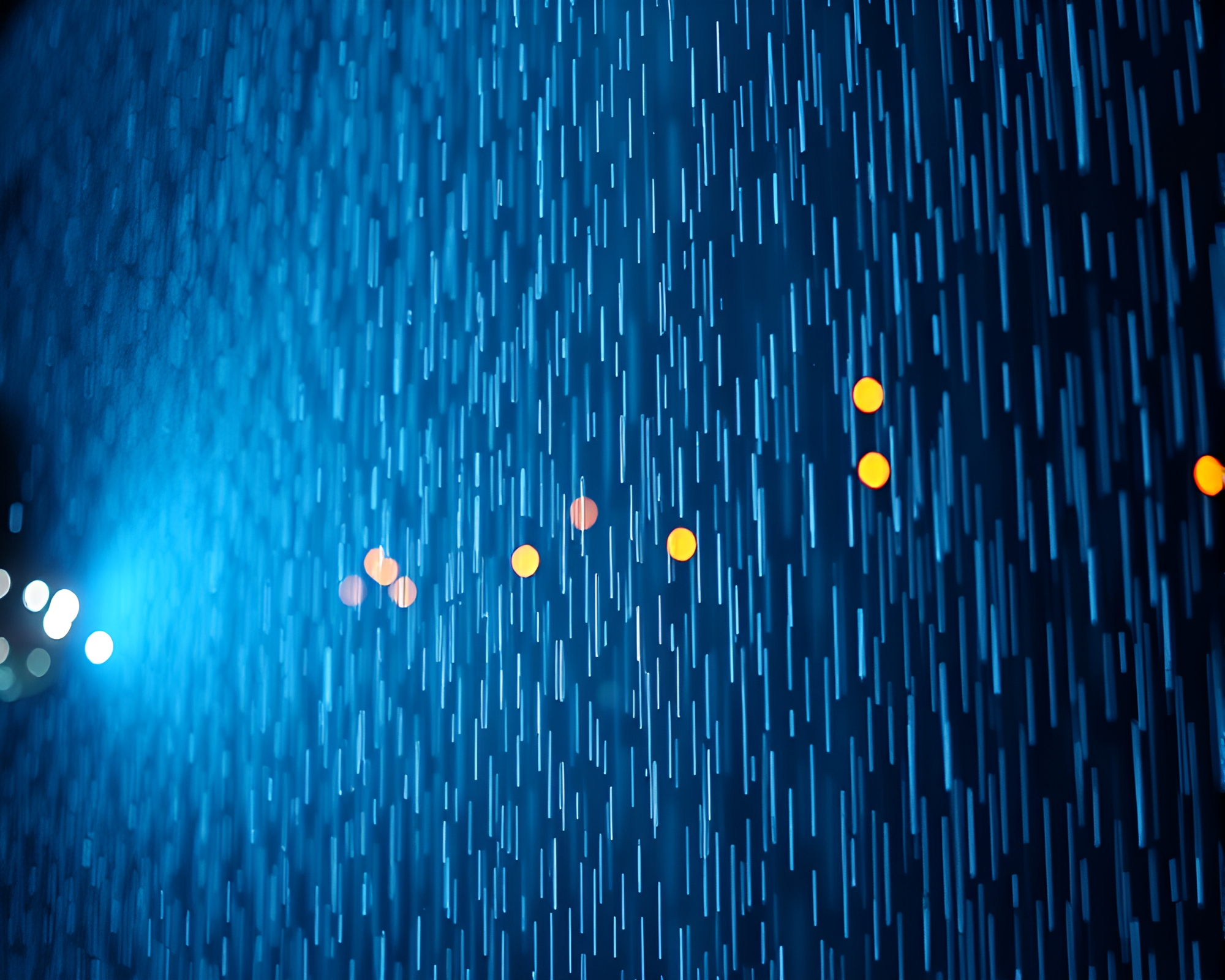 Voxel Art Golem in Rain Droplets Composition – free AI stock image