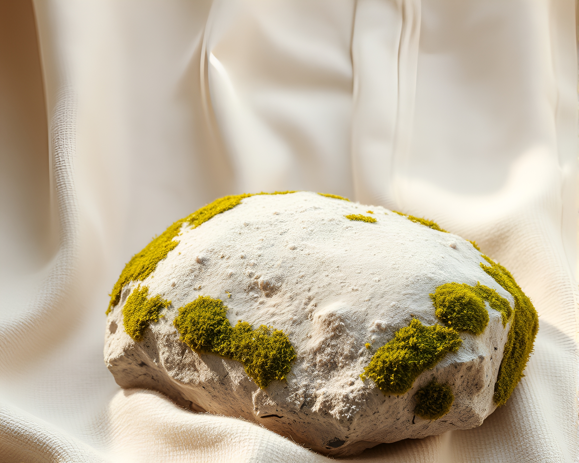 Moss-Covered Rock Cloth Simulation – free AI stock image