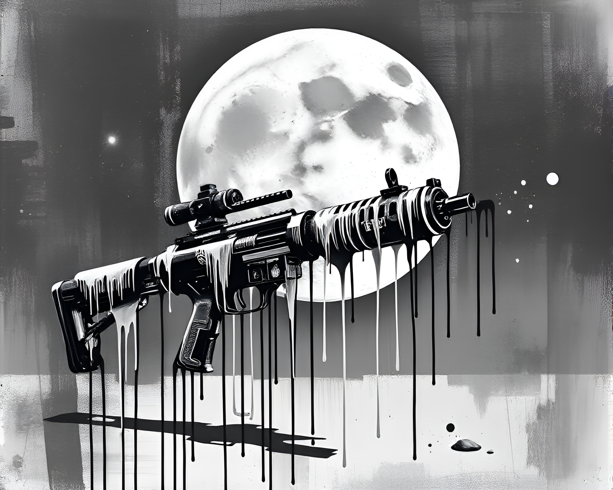 Lunar Cubist Plasma Rifle Artwork – free AI stock image