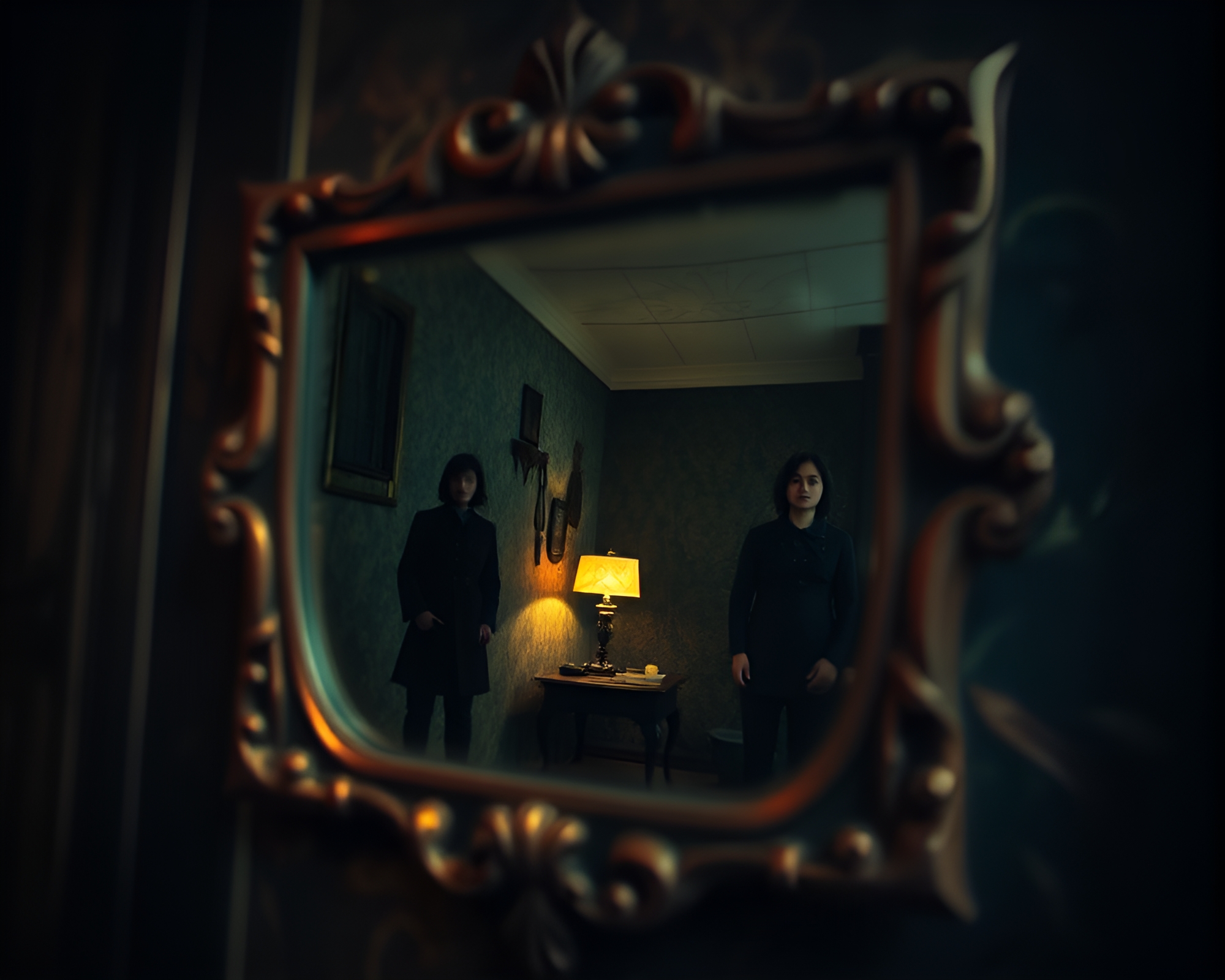 Enchanted Mirror in HDR Fantasy Illustration – free AI stock image