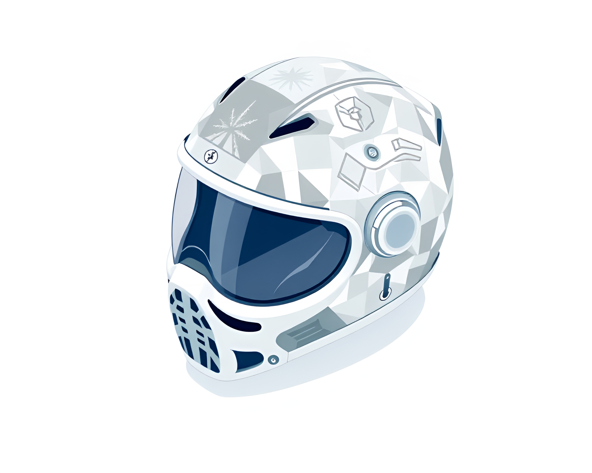 Frozen Isometric Helmet Geometric Pattern Illustration – free AI stock image