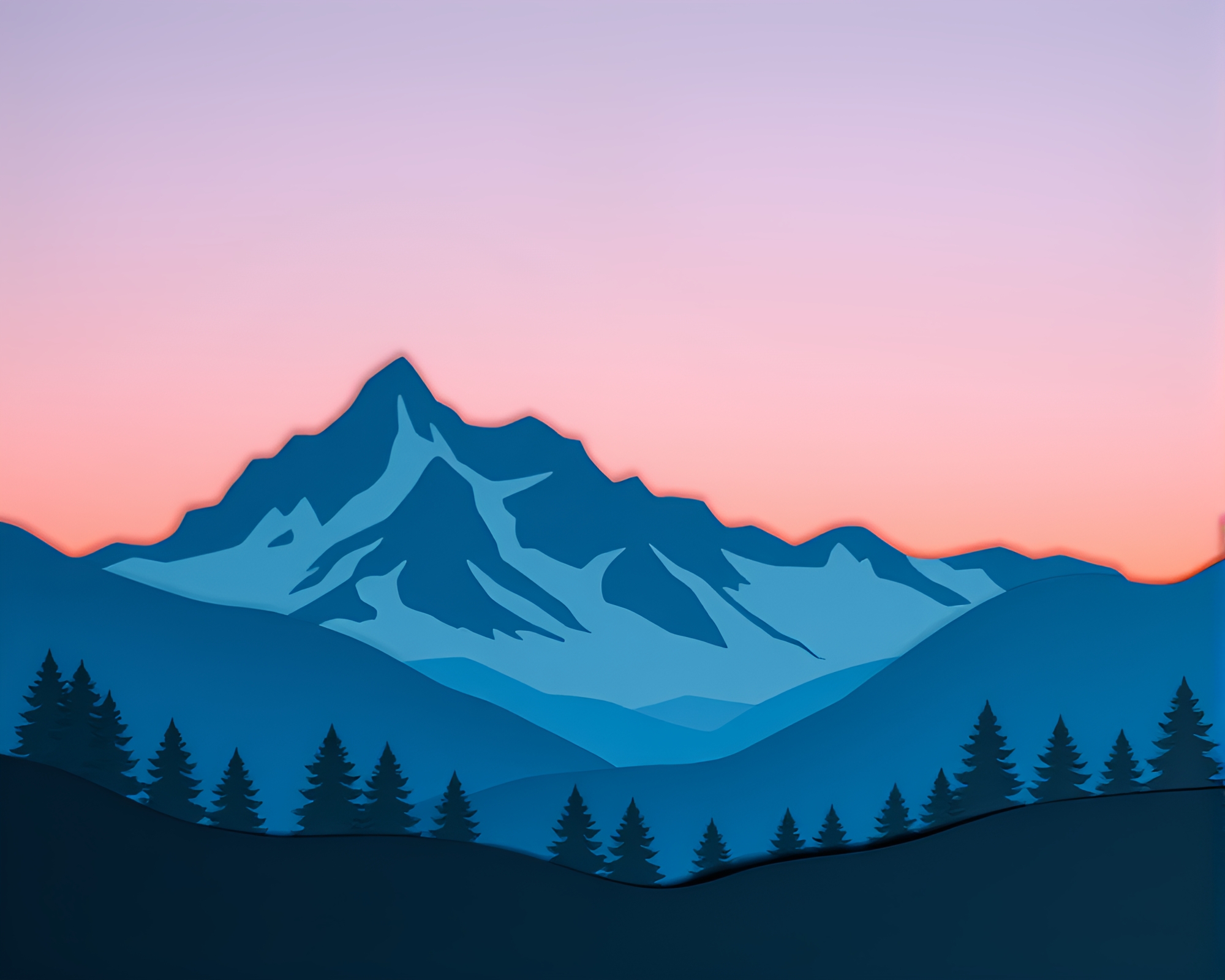 Stunning Glacier Stencil Shadows in Twilight Dusk – free AI stock image