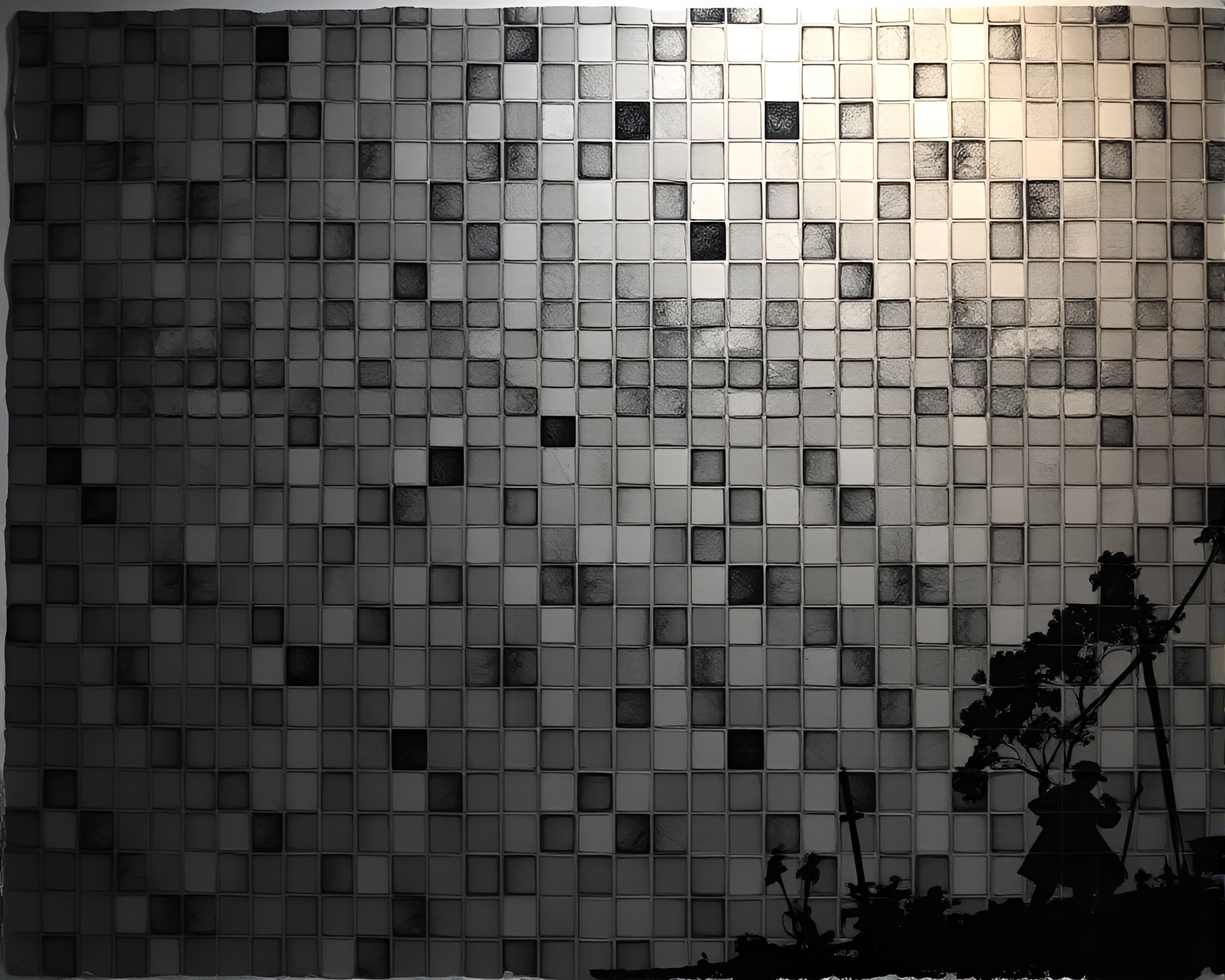 Samurai Warrior Mosaic Tiling Masterpiece – free AI stock image