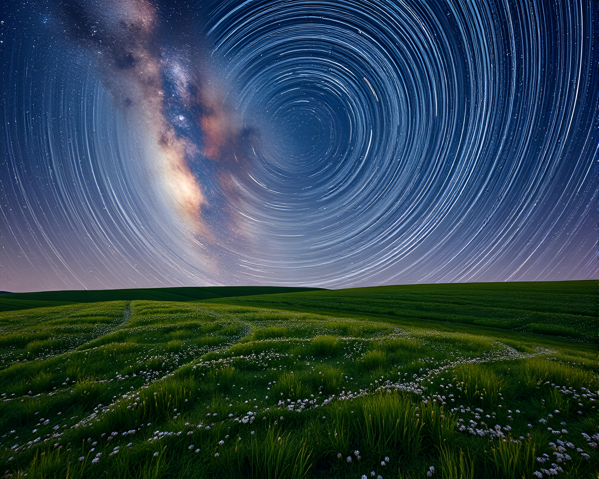 Captivating Time Dilation Milky Way Mosaic Art – free AI stock image