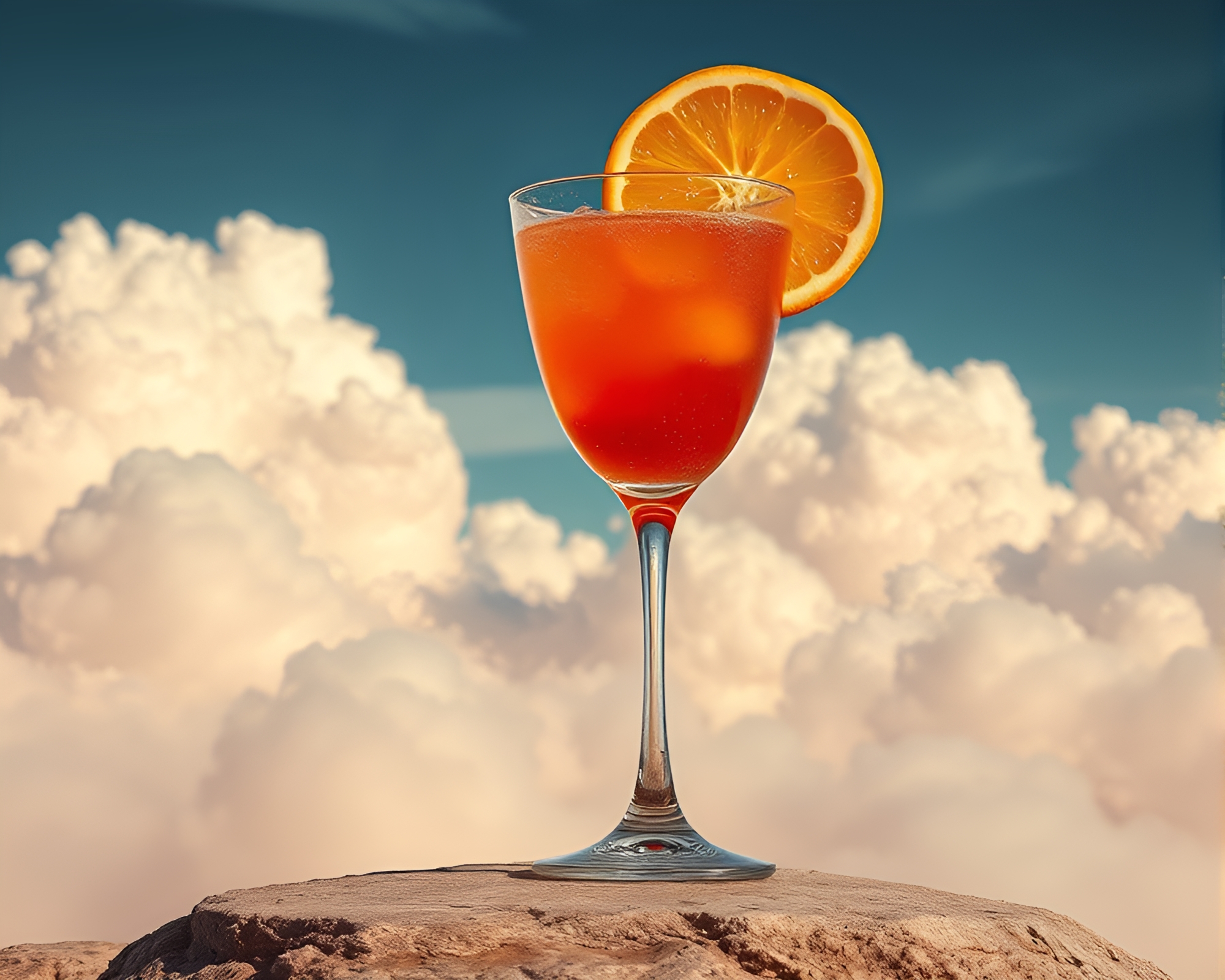 Blood Orange Cosmic Cloud Dystopia – free AI stock image
