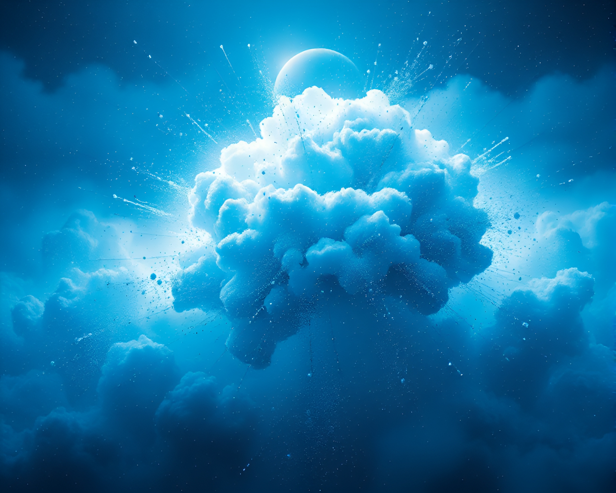 Arctic Nanobot Swarm Creates Glitch Explosion Cloud – free AI stock image