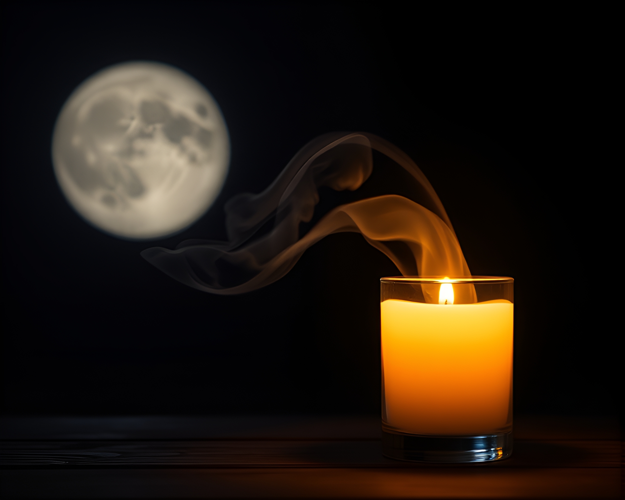 Moonlit Smart Contact Lens in Candle Smoke – free AI stock image