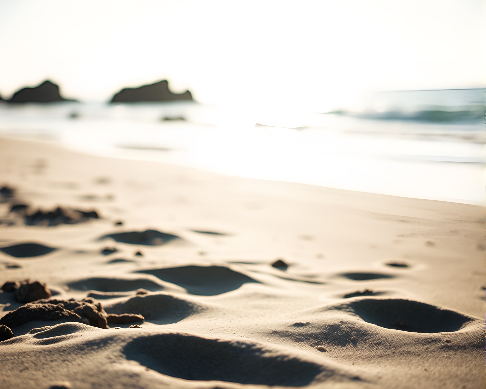 Secluded Beach with Vivid Focus-stacked Seashells – free AI stock image