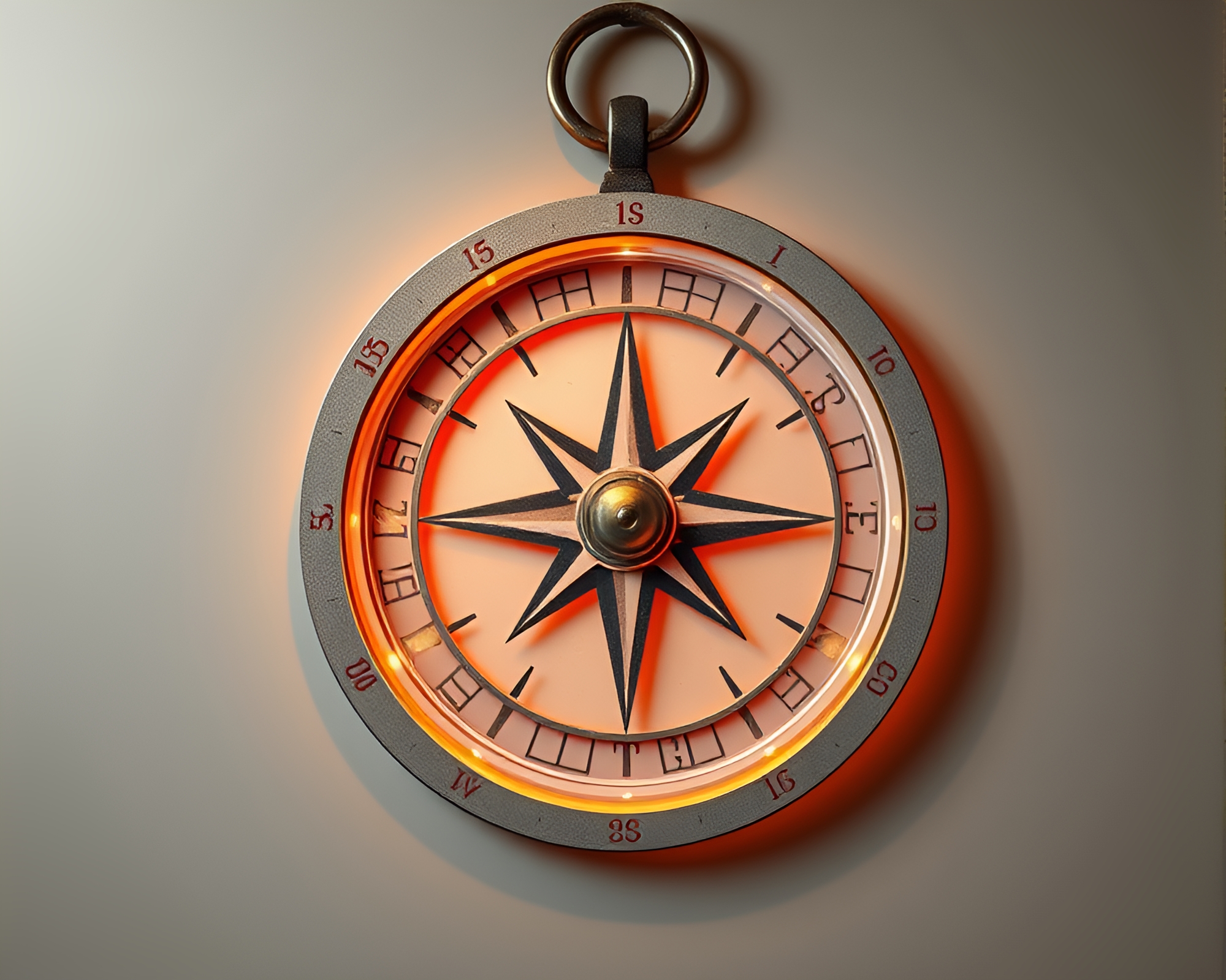 Antique Compass Collage Cutouts in Low-Poly 3D Scene – free AI stock image