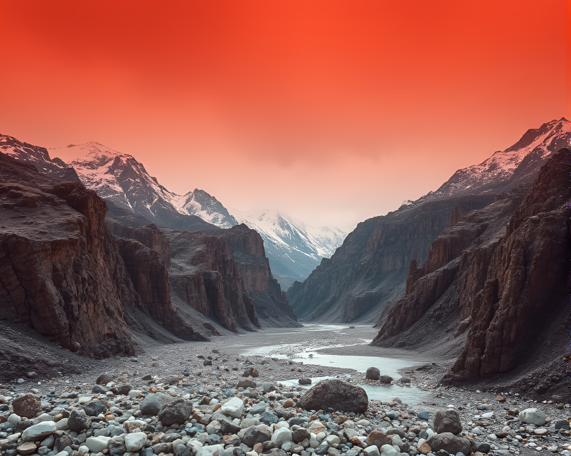 Glacier Canyon Noir: Wet Glass Beads Composition – free AI stock image