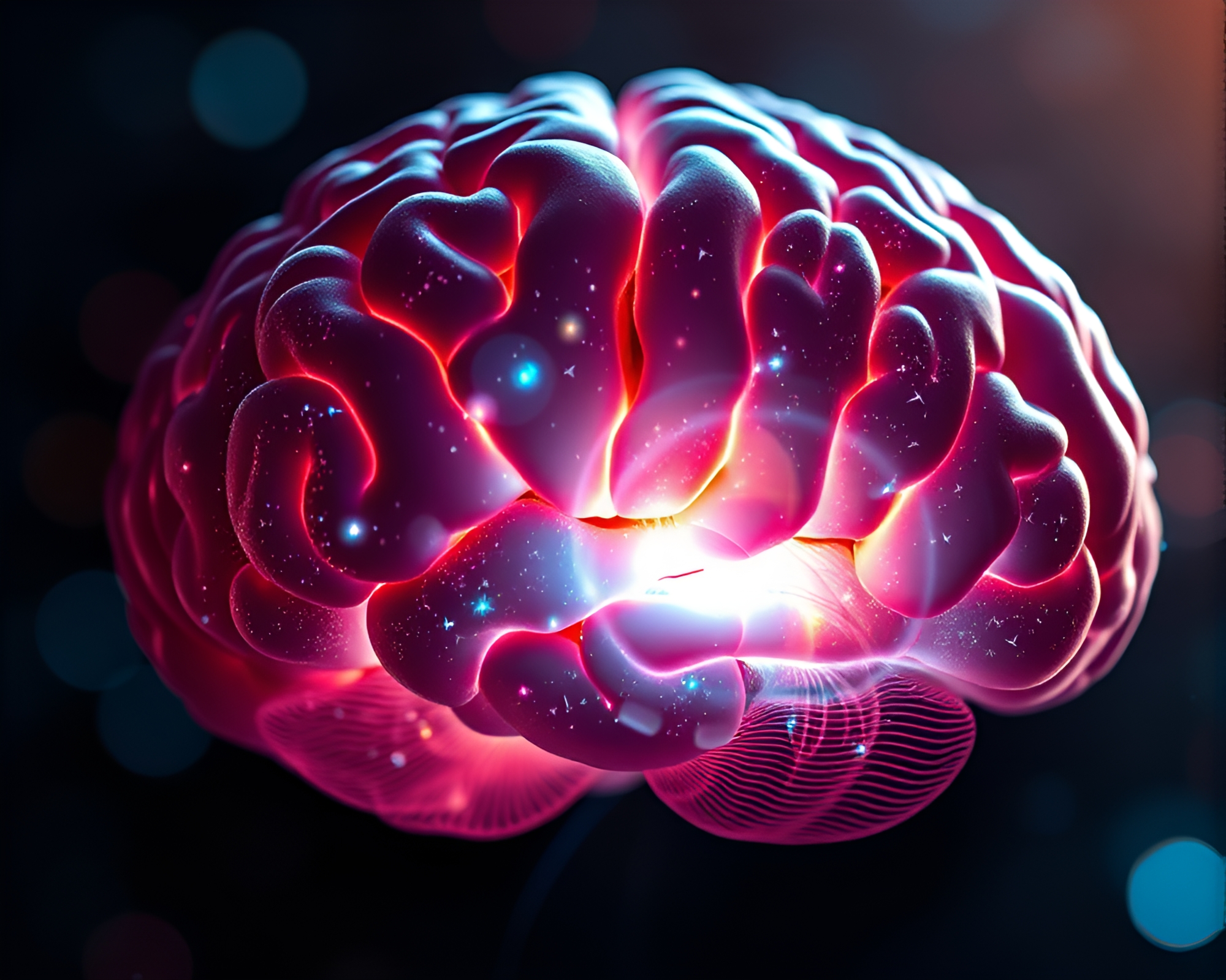 Intricate AI Brain Detail with Spotlight – free AI stock image
