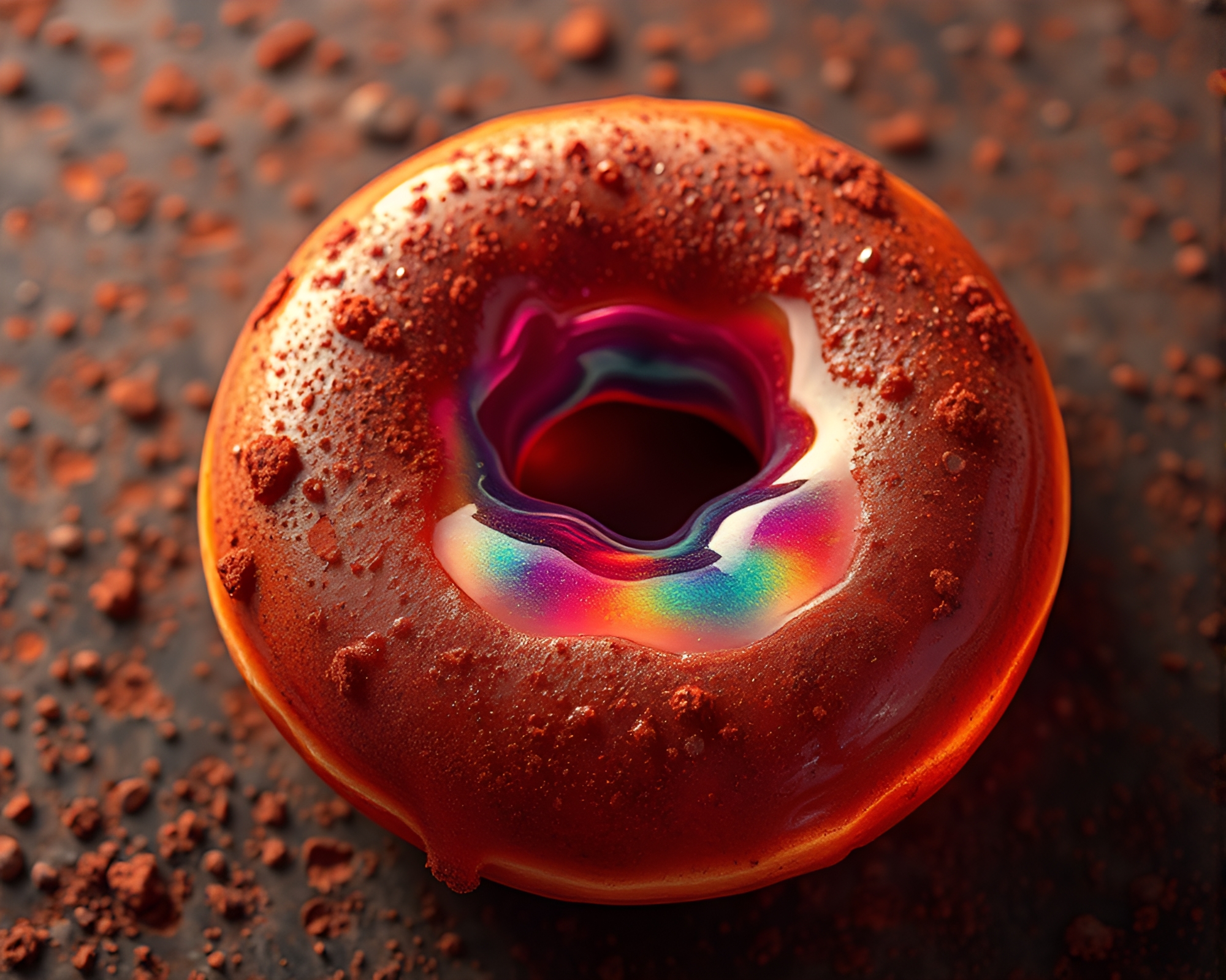 Pixel Art Jelly-Filled Doughnut with Rust Flake Texture – free AI stock image