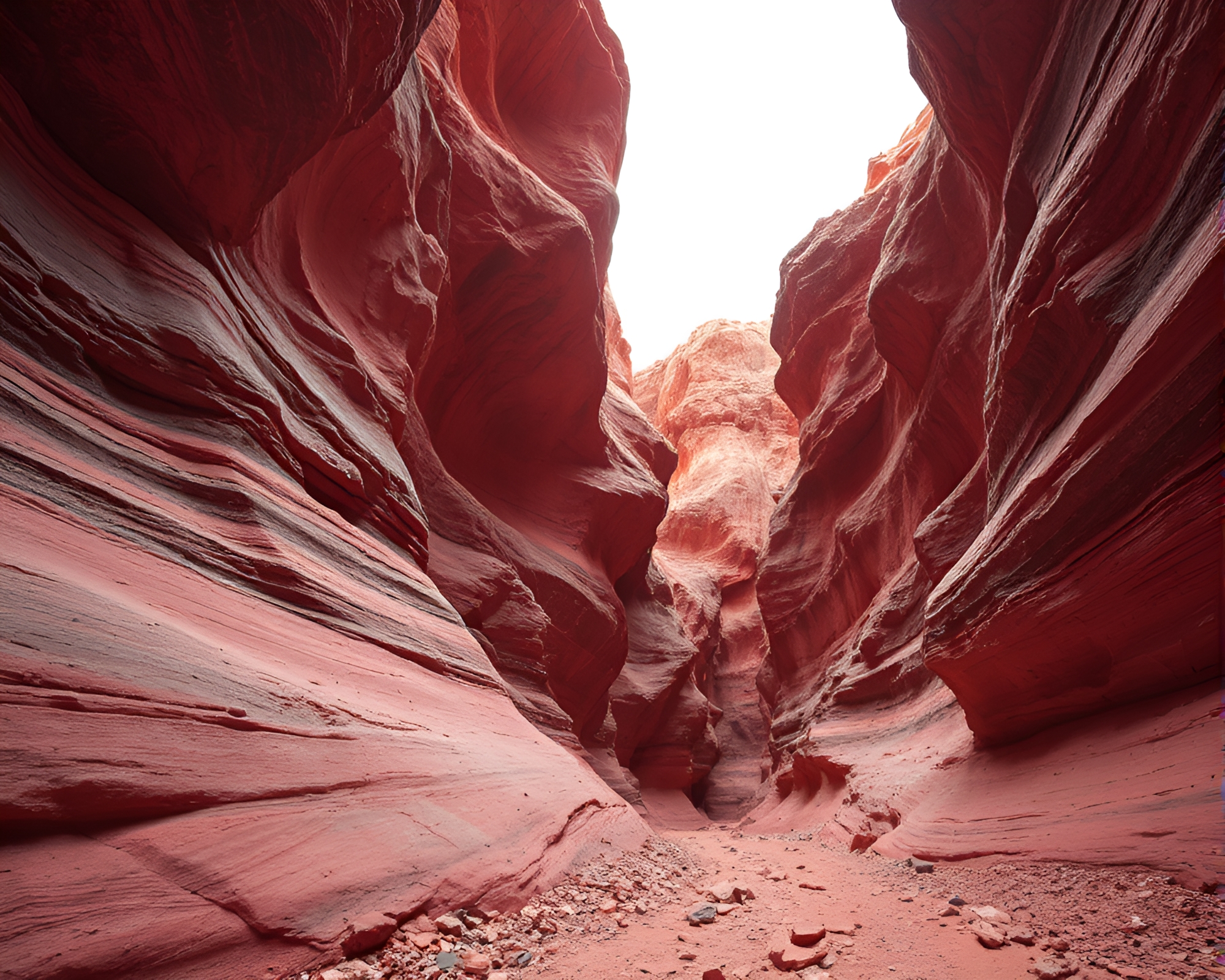 Eroded Canyon Hatching in Tri-Tone Ruby Red Contrast – free AI stock image