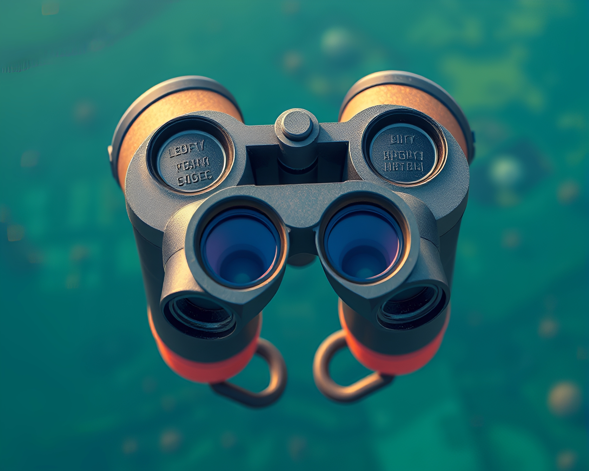 Binocular view of colorful isometric bird’s eye landscape – free AI stock image