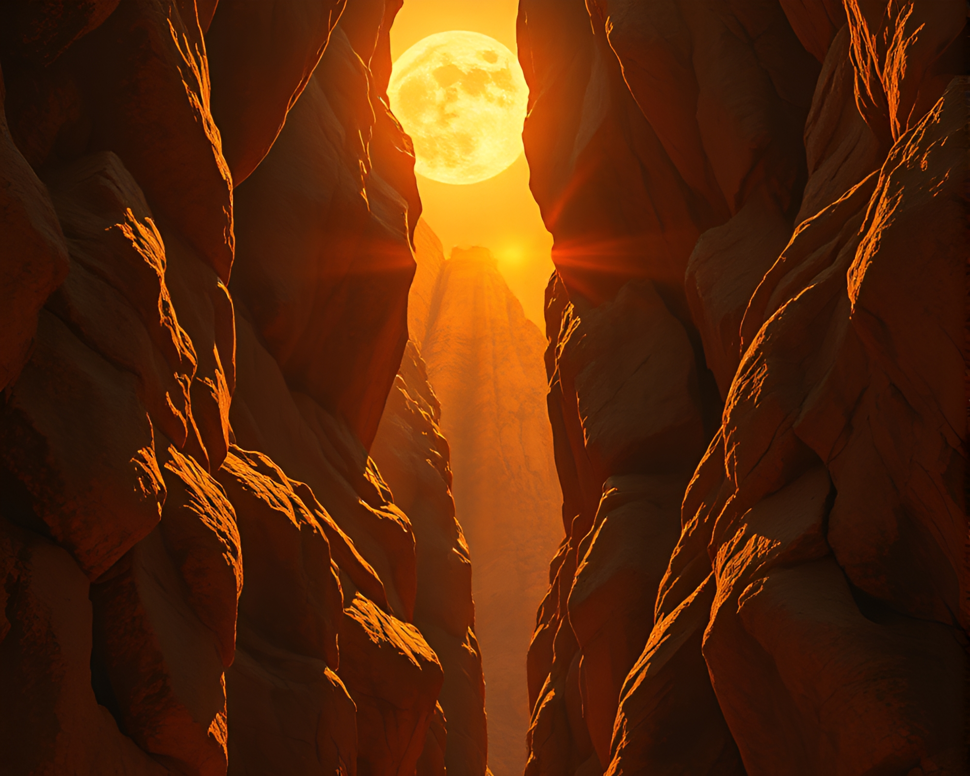 Sunlit Lion in Rust Canyon Kinetic Art – free AI stock image