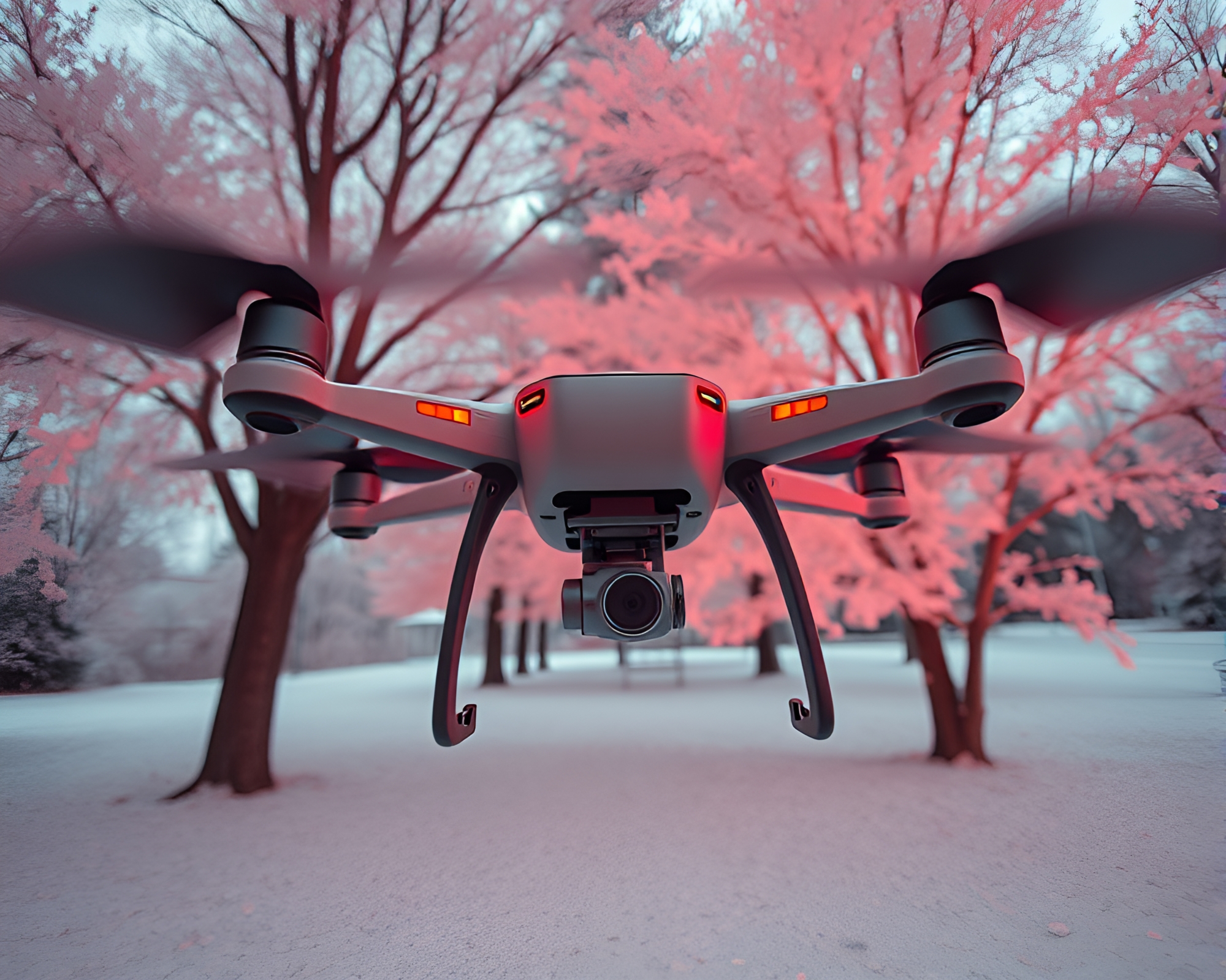 Infrared Drone Captured in Egg Tempera Low-Angle Shot – free AI stock image