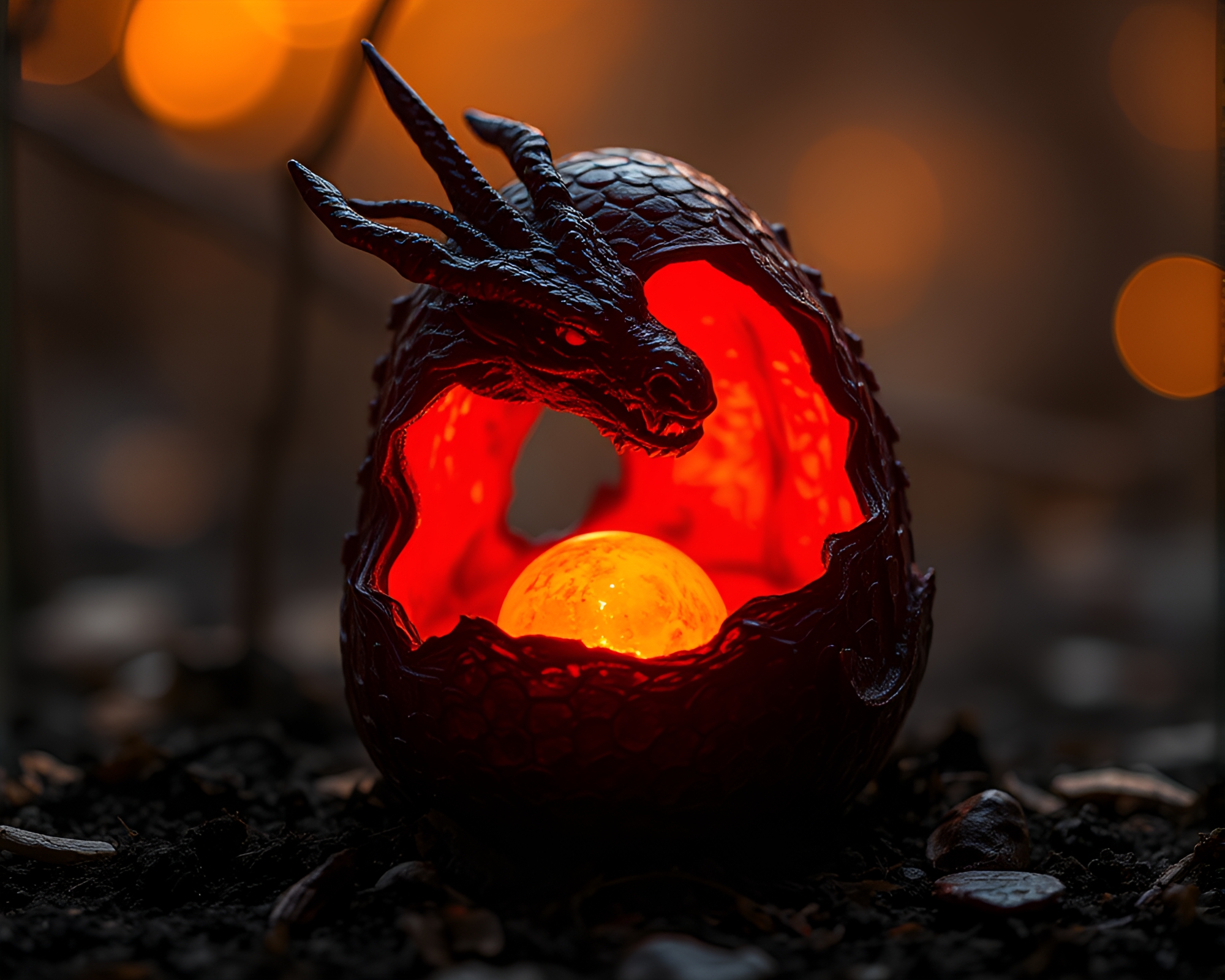 Radiant Dragon Egg Hatching at Golden Hour – free AI stock image