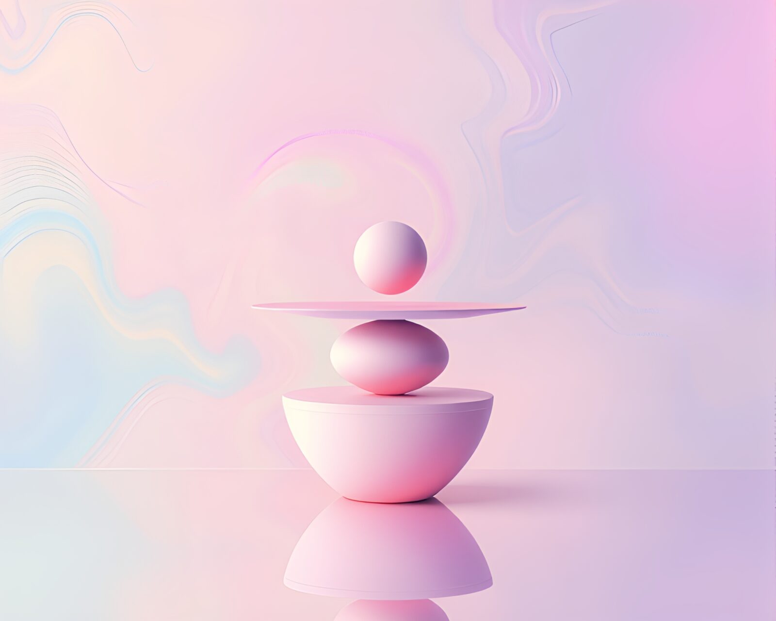 An artistic anatomical study surrounded by swirling pastel colors
