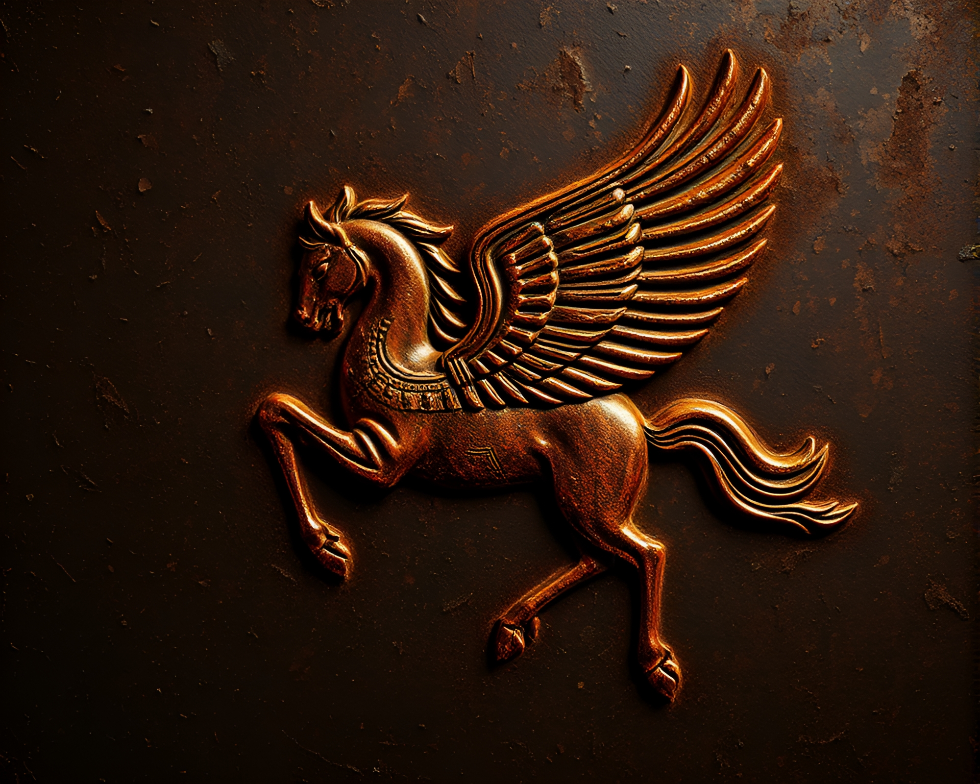 Chiaroscuro Rustic Pegasus in Retro Scanlines – free AI stock image