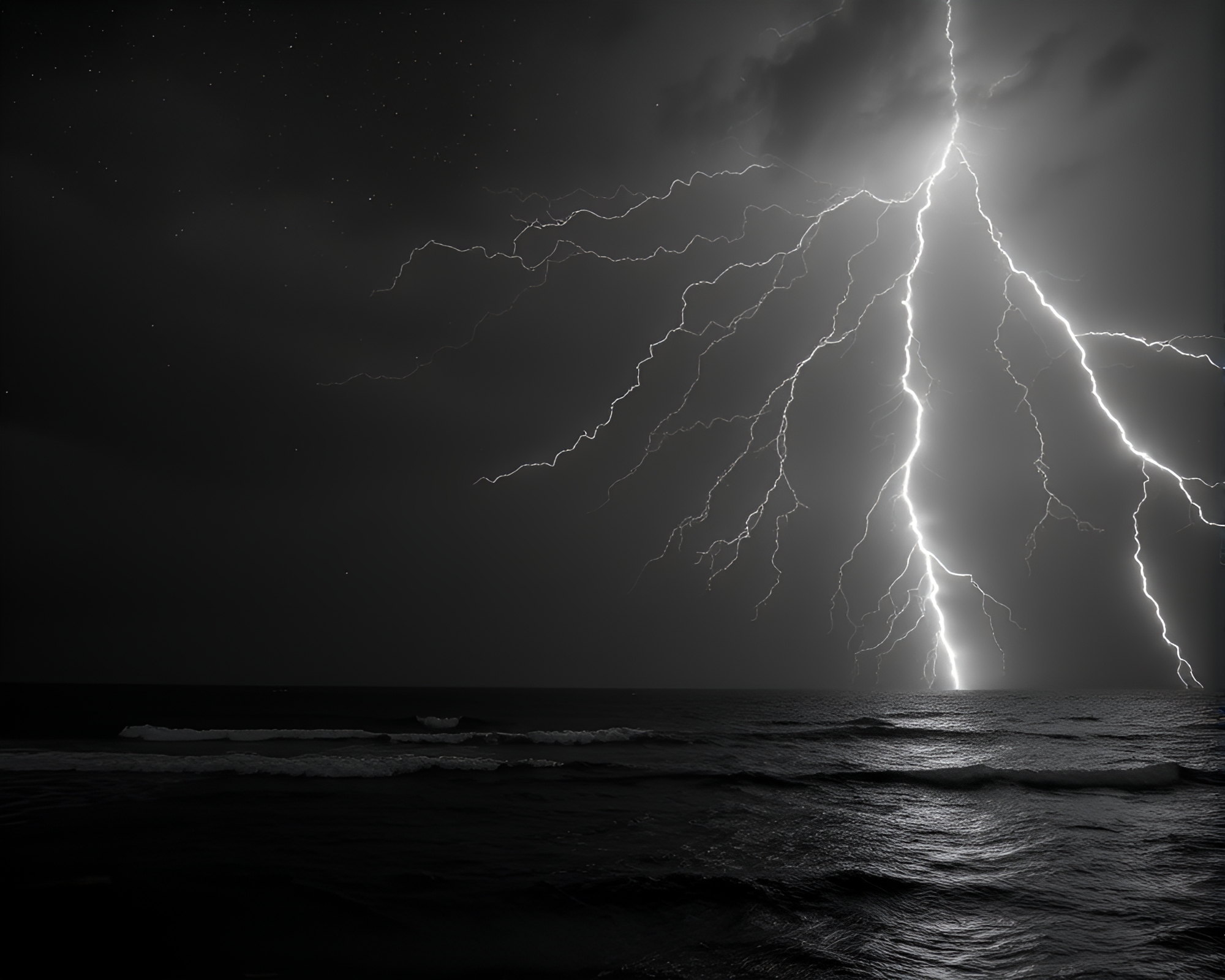 Thunderous Cobweb Veils in Monochrome Serenity – free AI stock image