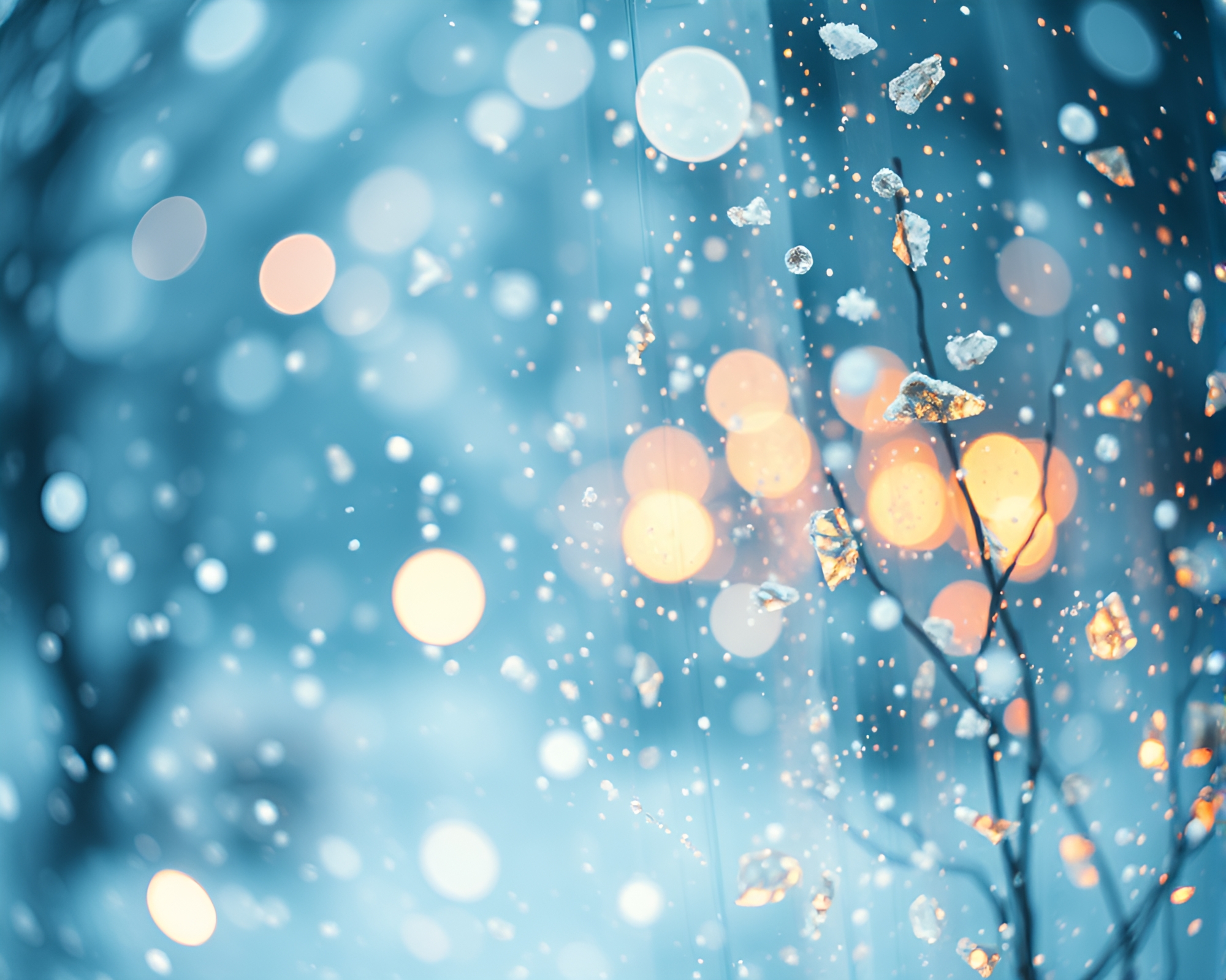 Snow-Kissed Collage: Abstract Close-Up Composition – free AI stock image