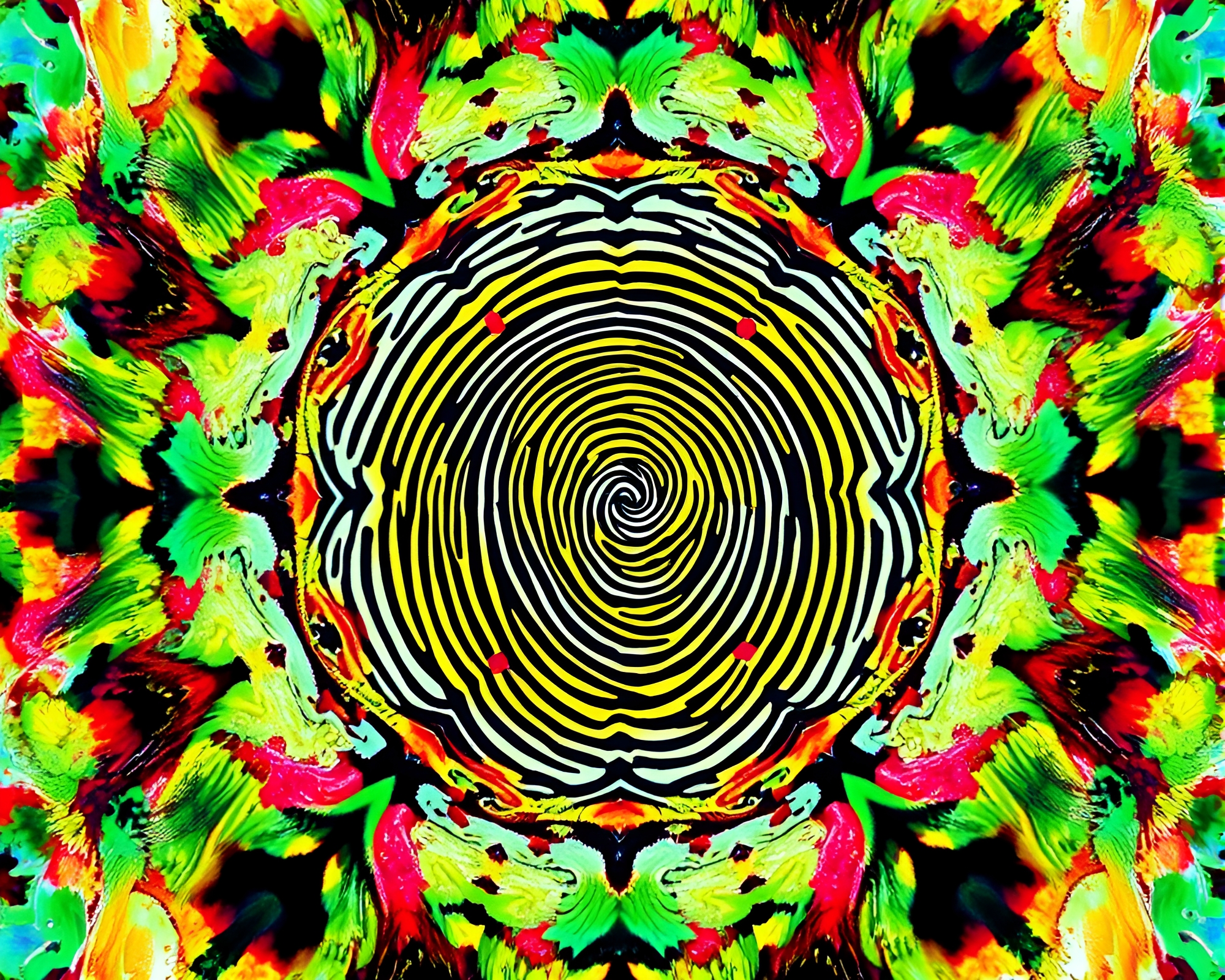 Submersible Fingerprint Swirls: Kaleidoscope Splatter Art Masterpiece – free AI stock image