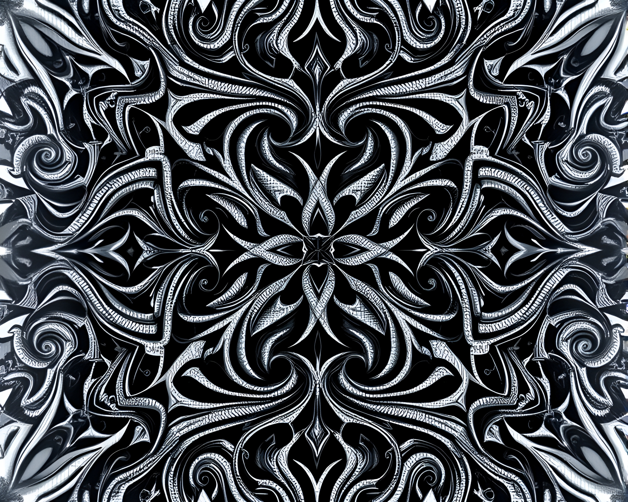 Fractal Escher Tessellation: Vector Art Denim Composition – free AI stock image