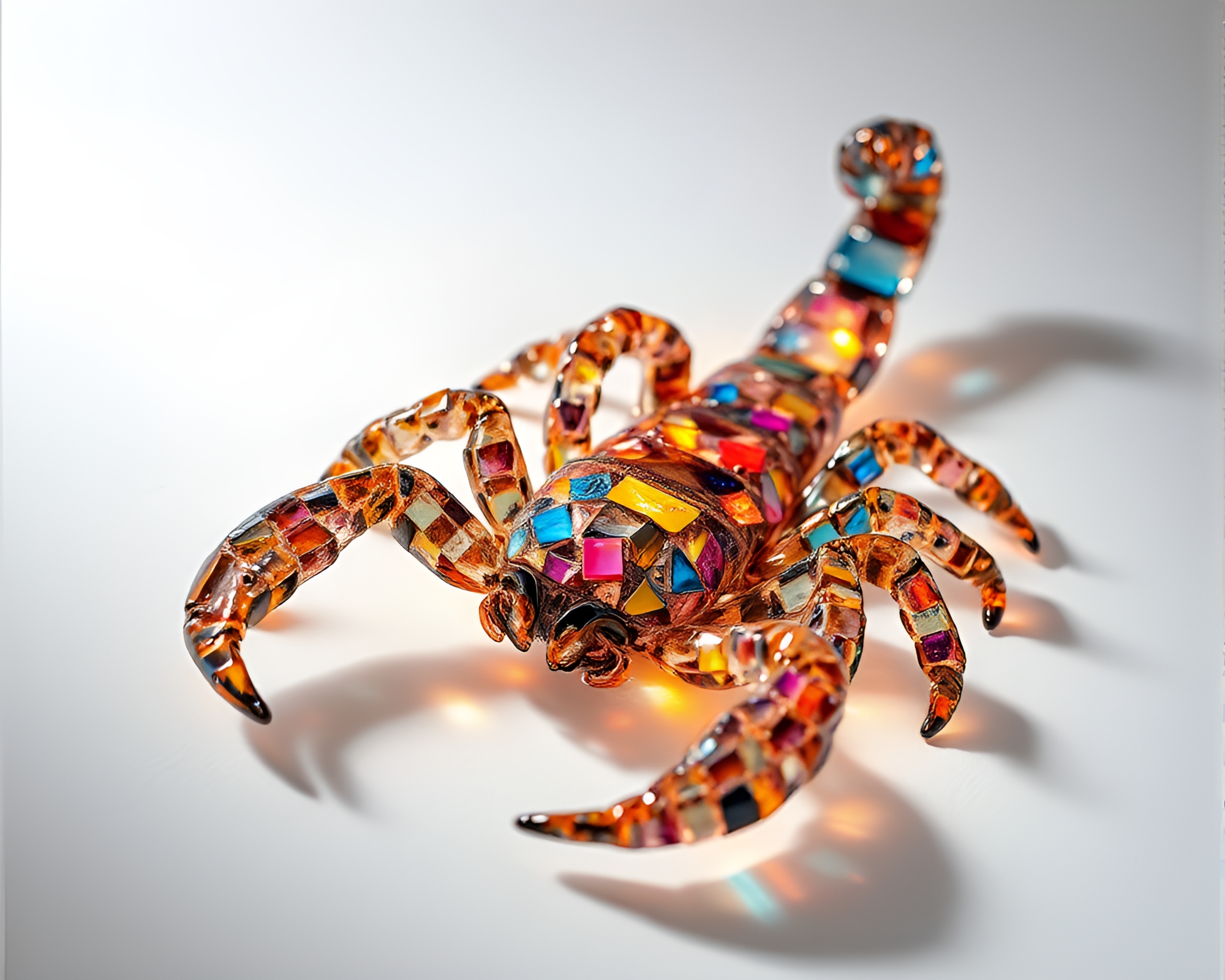 Scorpion Queen in Pastel Mosaic Light – free AI stock image