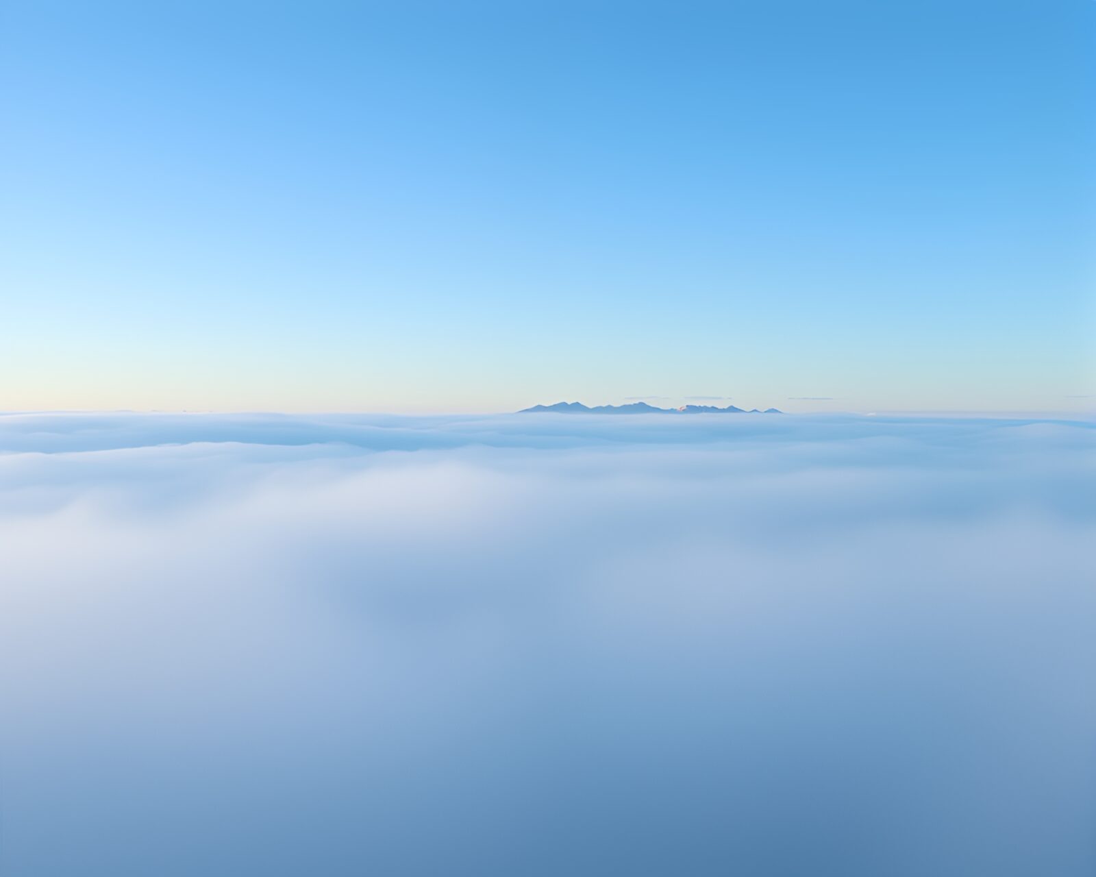 Cartoon ocean scene with satin ribbon under fog