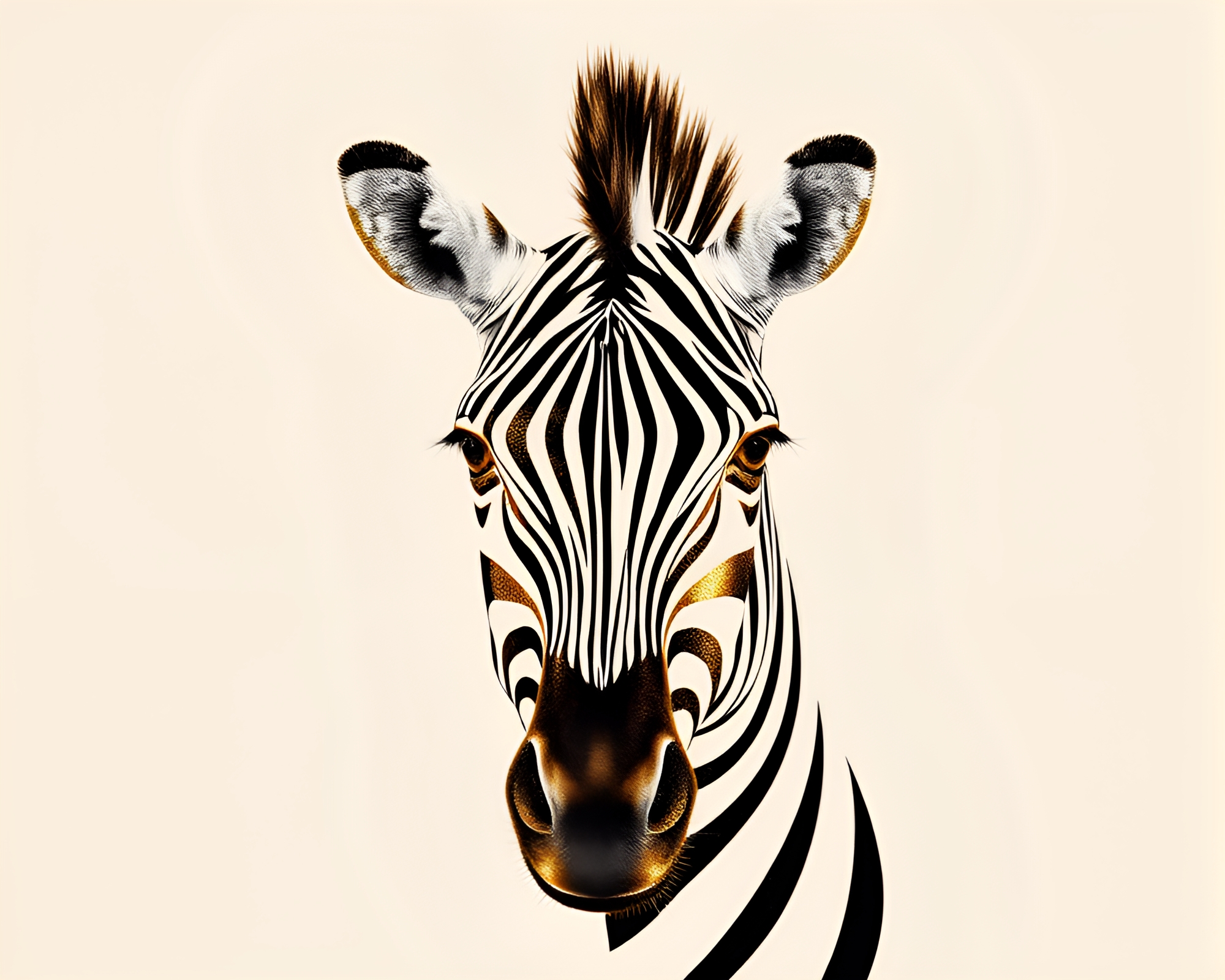 Elegant Zebra in Gold Foil Composition – free AI stock image