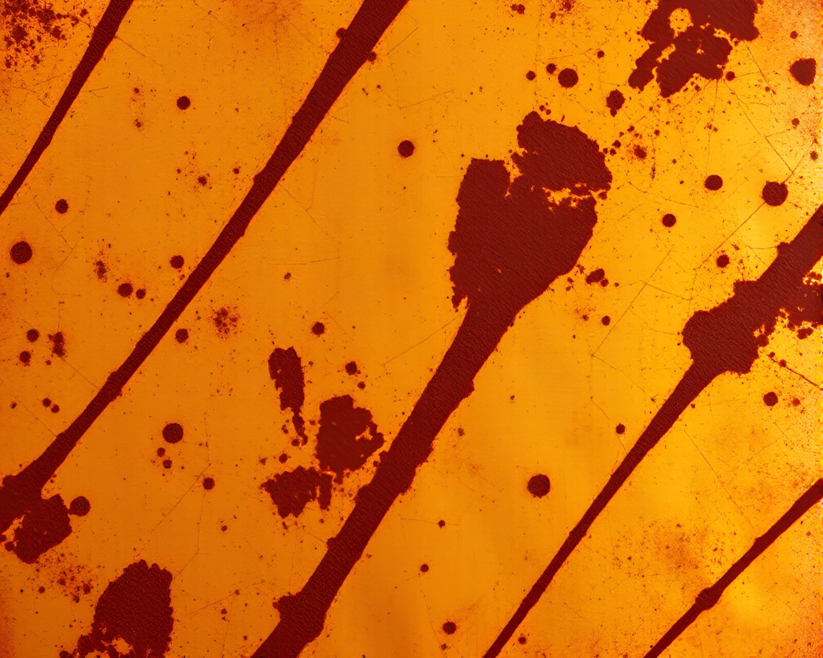 Holographic pumpkin pie with rust-stained mosaic lighting.