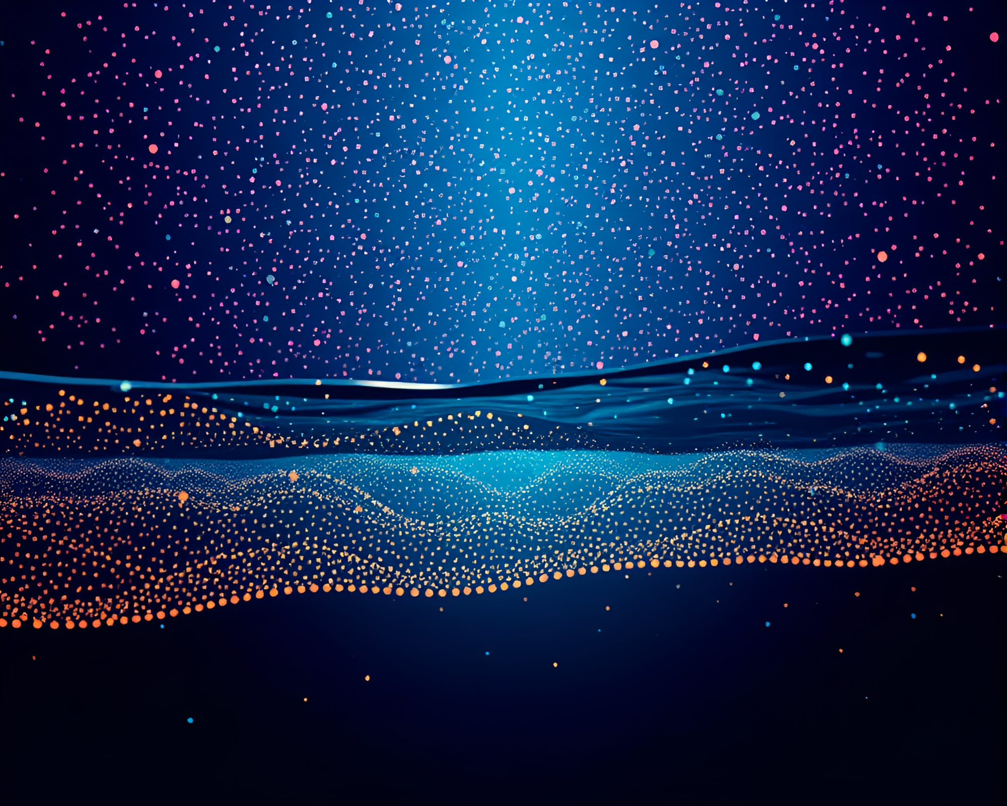 Hyper-Saturated Submersible Pointillist Illustration – free AI stock image